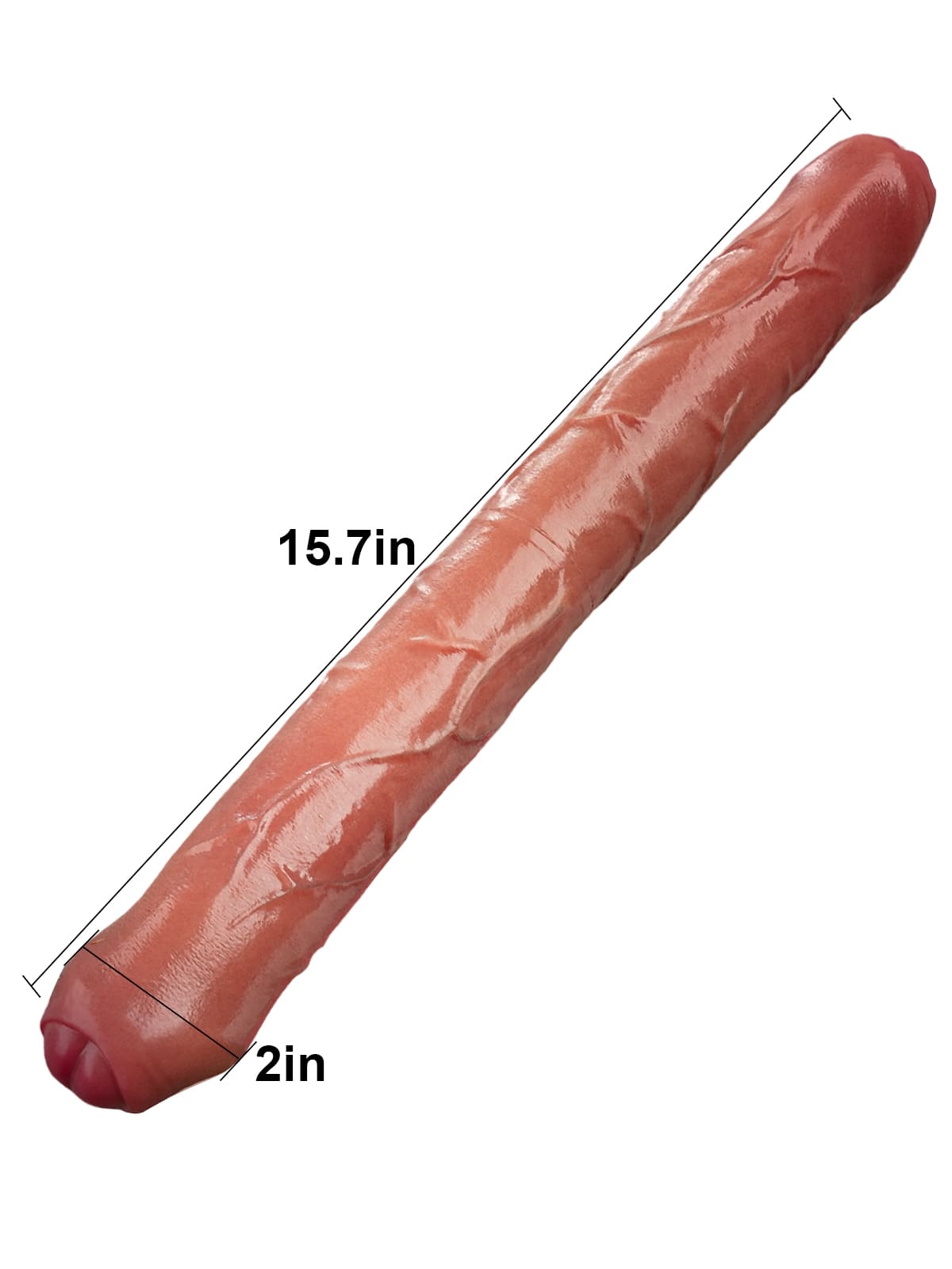 Hugo 15.7" * 2" Thick Realistic Double Sided Sliding Skin Dildo With Foreskin - S Size