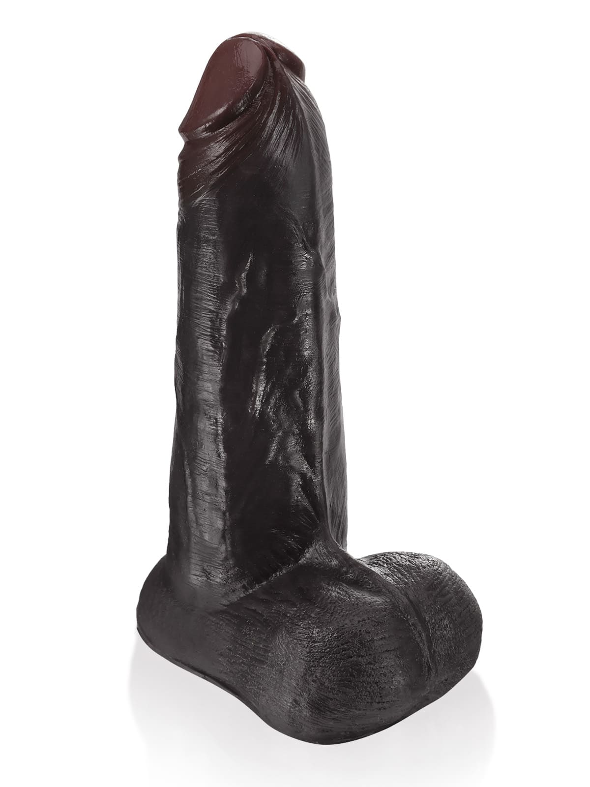 9" x 2" Black Sliding Skin Vac-U-Lock Dildo With Moving Balls & Suction Cup