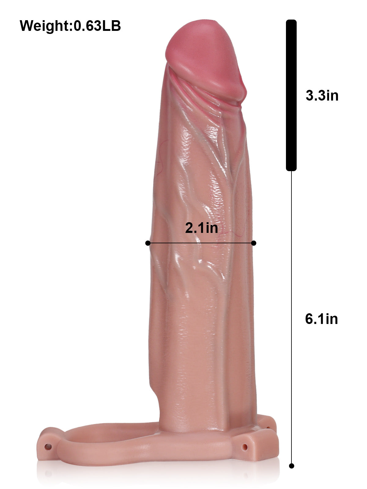 9.4” x 2” Wearable Realistic Huge Penis Extender
