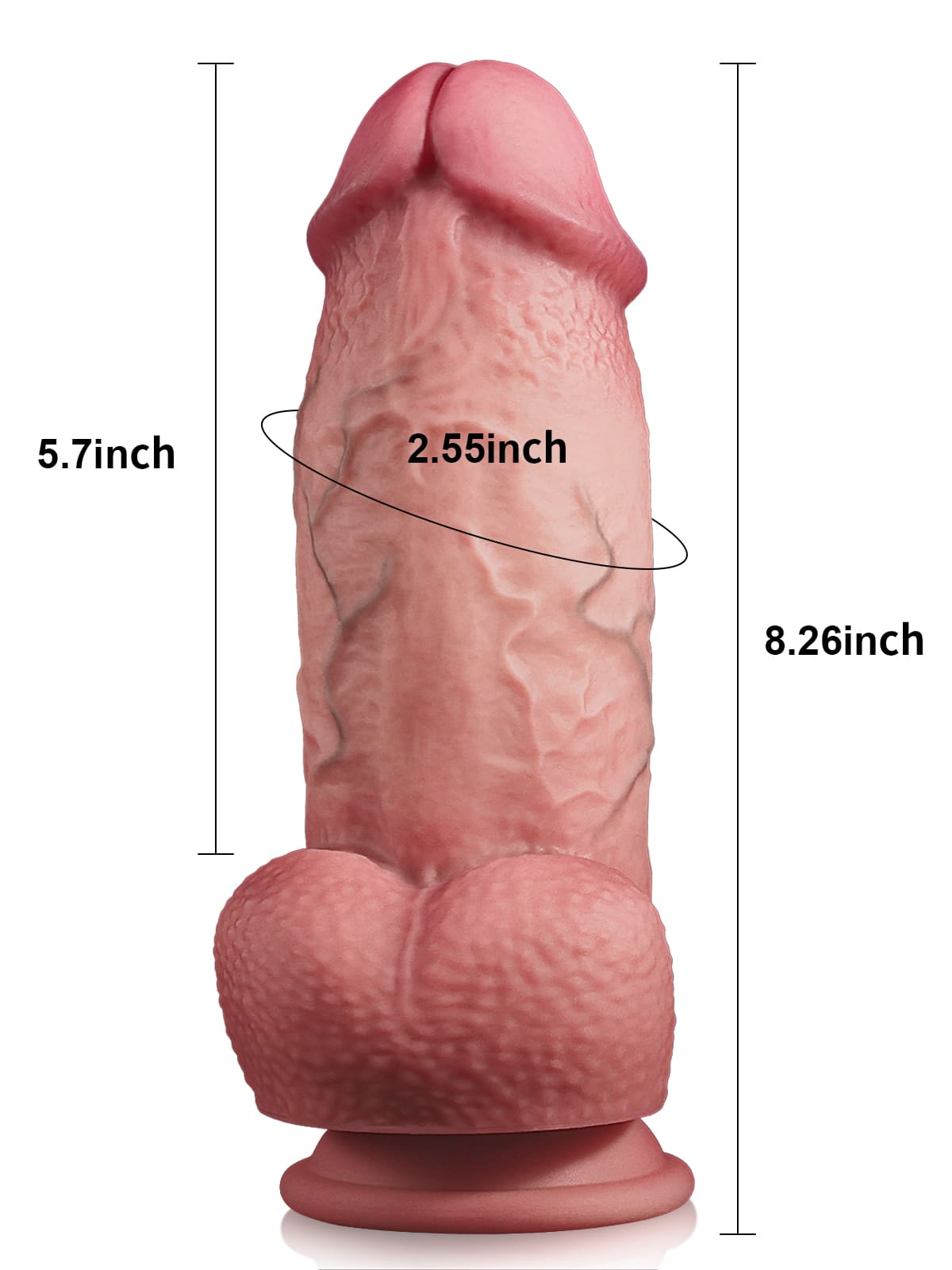 Bogann Smith 6" x 1.2" Feoil Cosúil le Bod Beag Dildo Le Liathróidí Saggy Luascadh