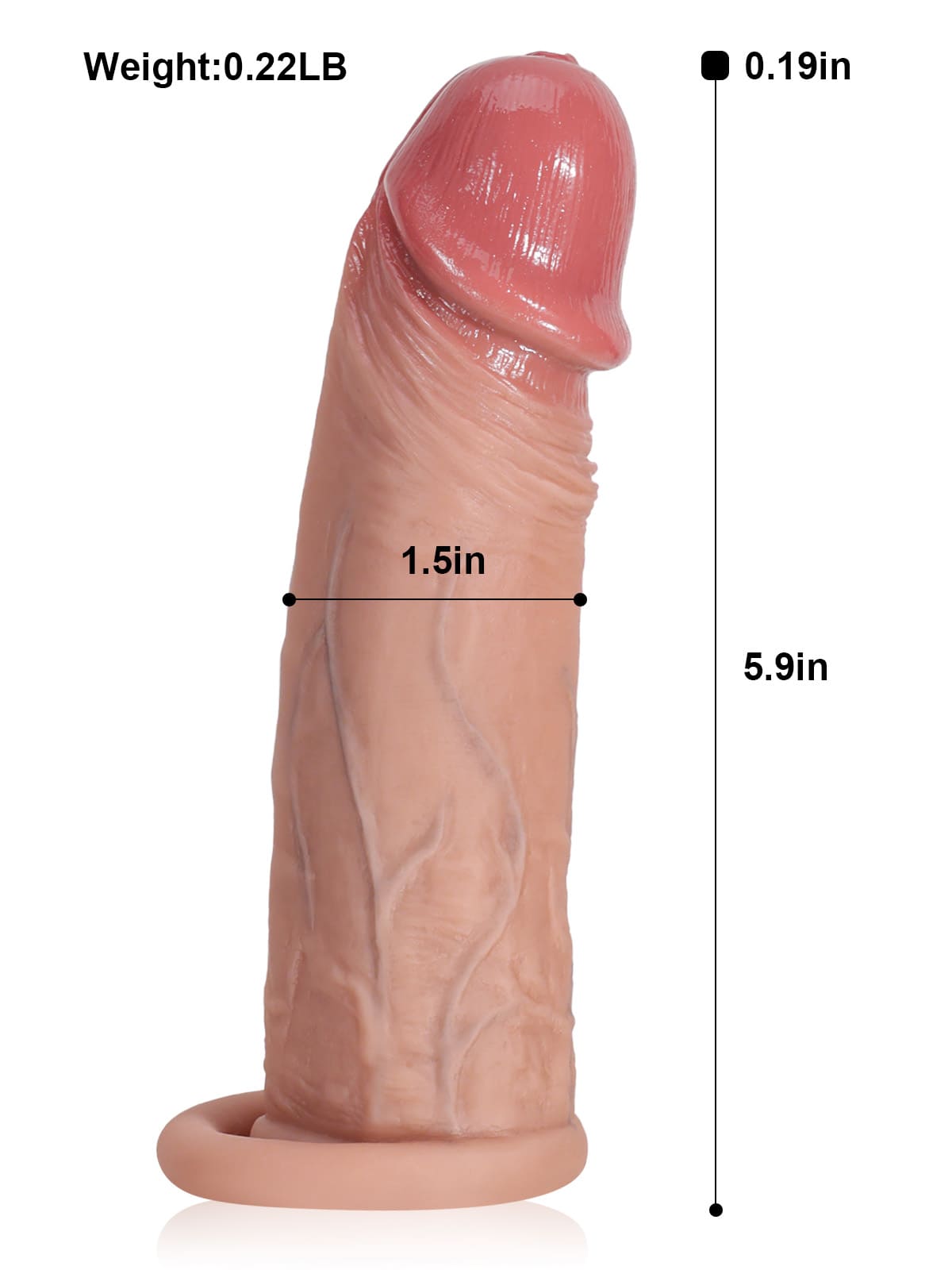 6" x 1.5" Brown Realistic Open Ended Penis Sleeves