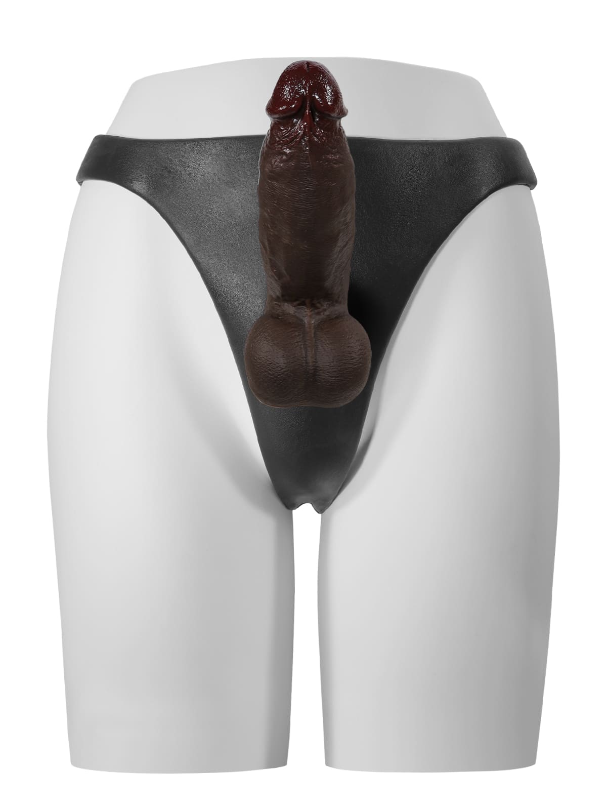 Black Silicone Strap-On with vibrating anal dildo For Suction Cup Dildo (Replaceable dildo not included)