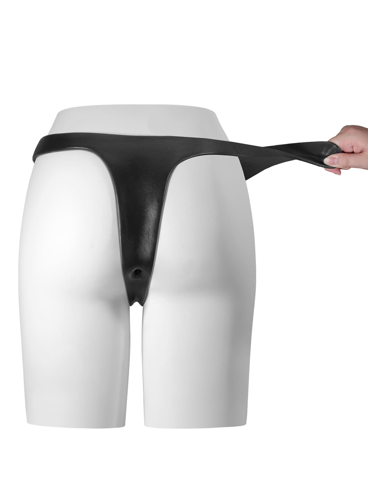 Black Silicone Strap-On with vibrating anal dildo For Suction Cup Dildo (Replaceable dildo not included)