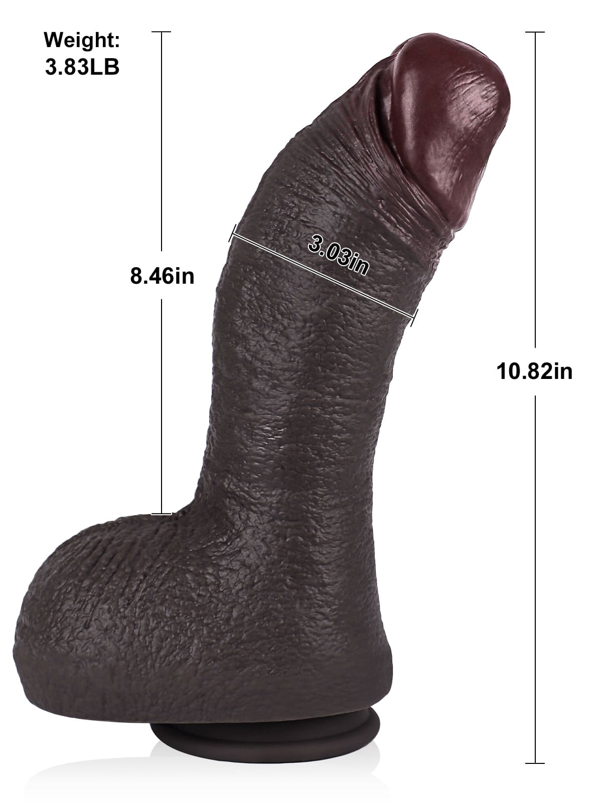 Jake 10.8" x 3" Extra Thick & Large Liquid Silicone Realistic Biggest Girth Anal Dildo
