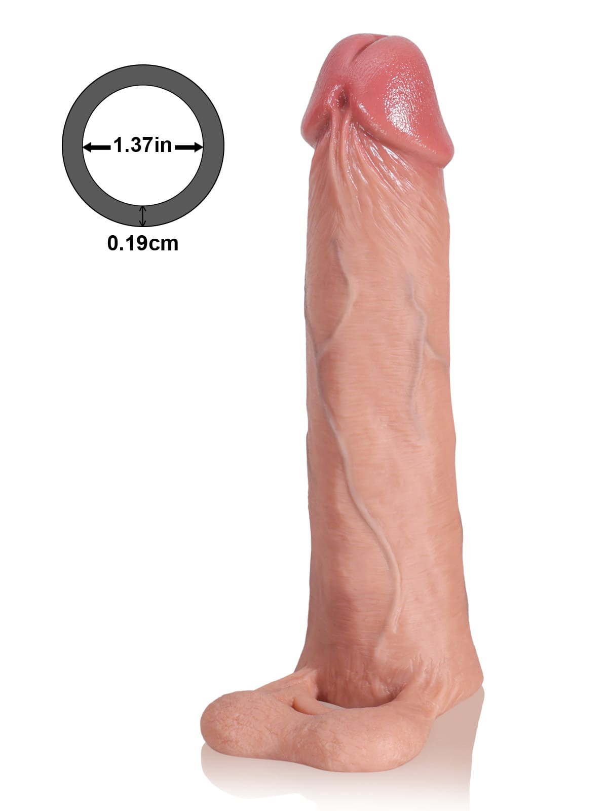 Brandon | 8.1" x 1.7" Soft Realistic Huge Penis Extension Sleeve