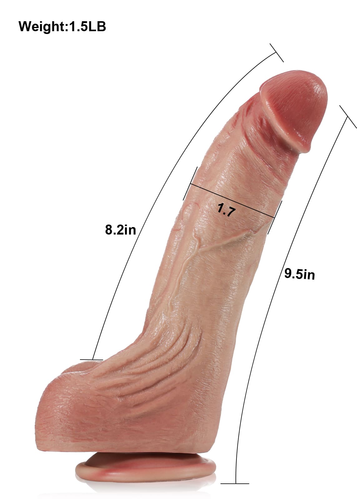 Cameron 9" x 1.7" Flesh Ultra Realistic Real Feel Dildo