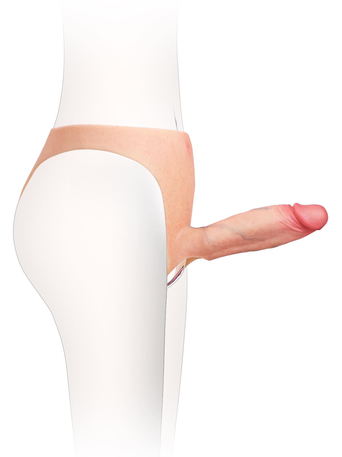 7.8" x 2" Wearable Hollow Strap-On Dildo For Women • For Men • Penis Extension • ED Cock Sleeve