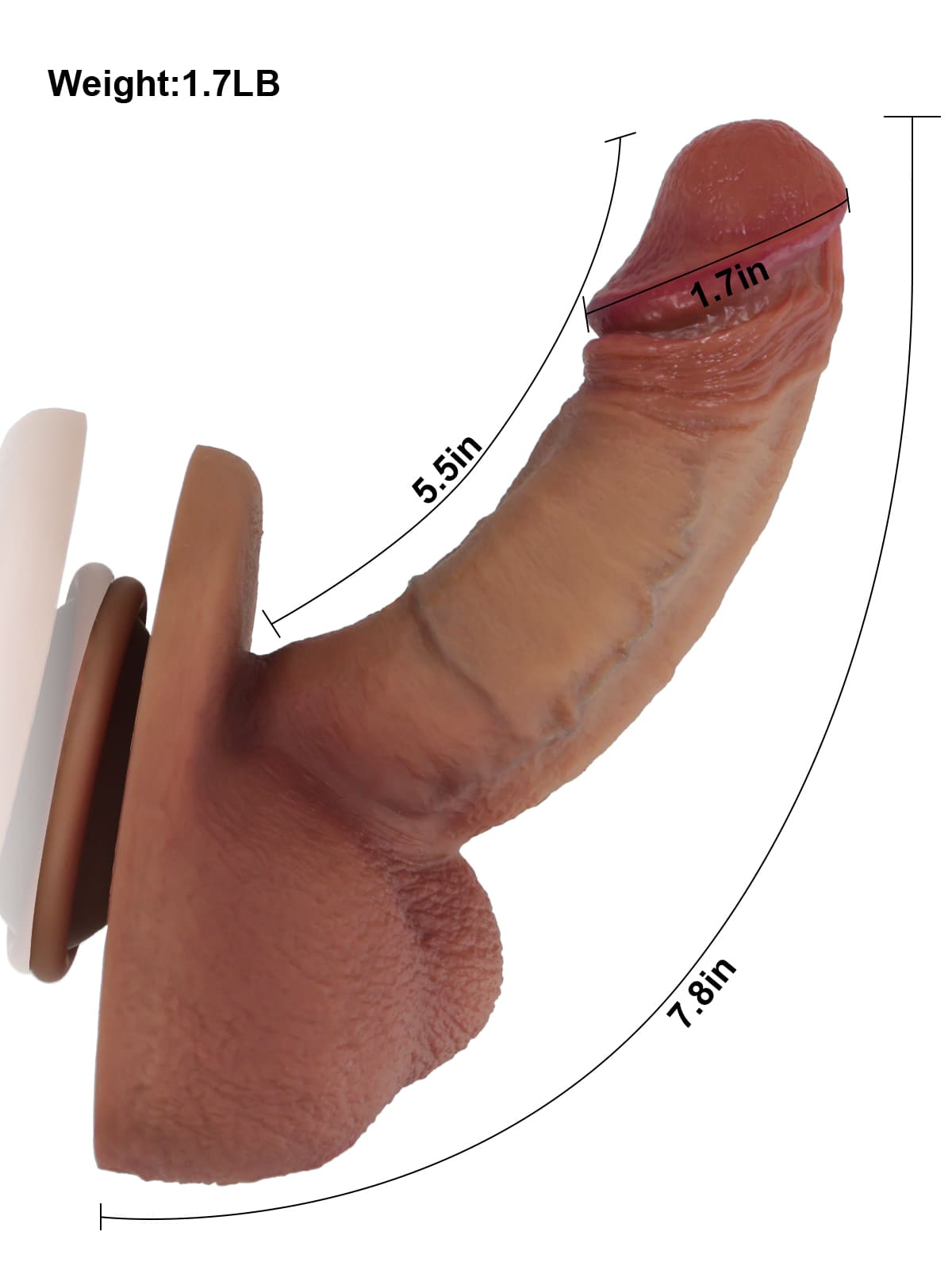 Damon 5.5" X 1.6" Small Soft Brown Realistic Dildos With Big Balls