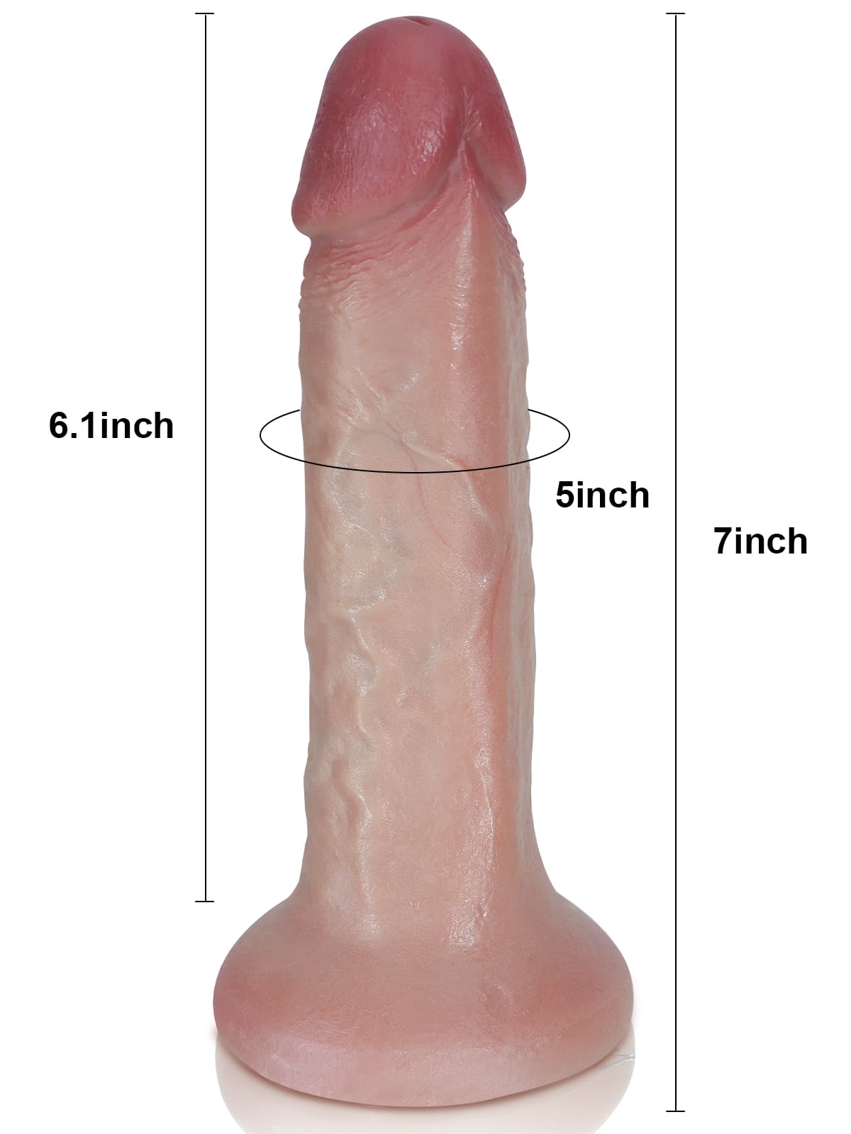 Dary 7" x 1.6" Piel de Carne Sin Bolas Consolador Realista Consolador Suave
