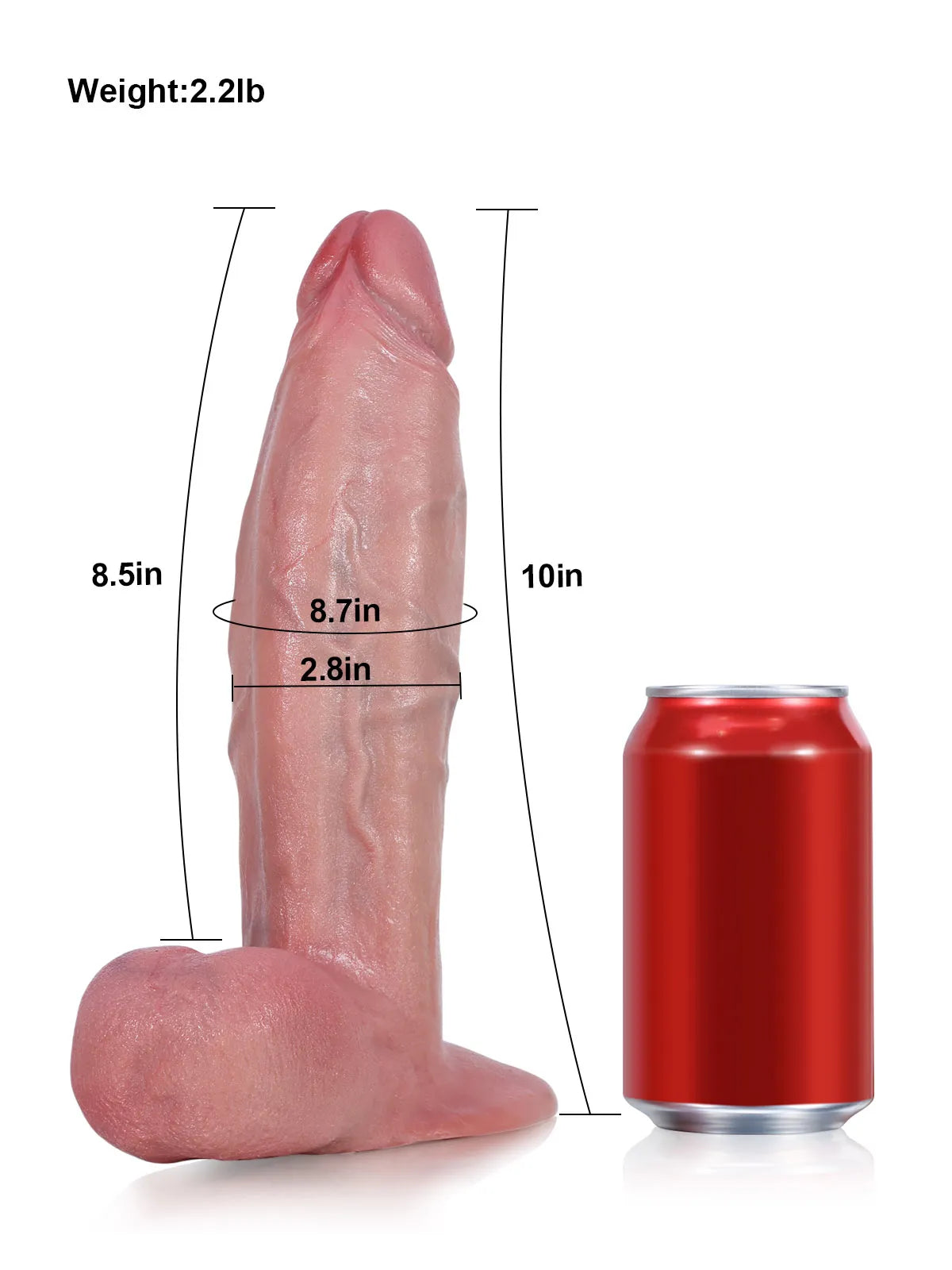 10" x 2.8" Extra Thick Dildo With Swinging Balls & Vac U Lock Suction Cup
