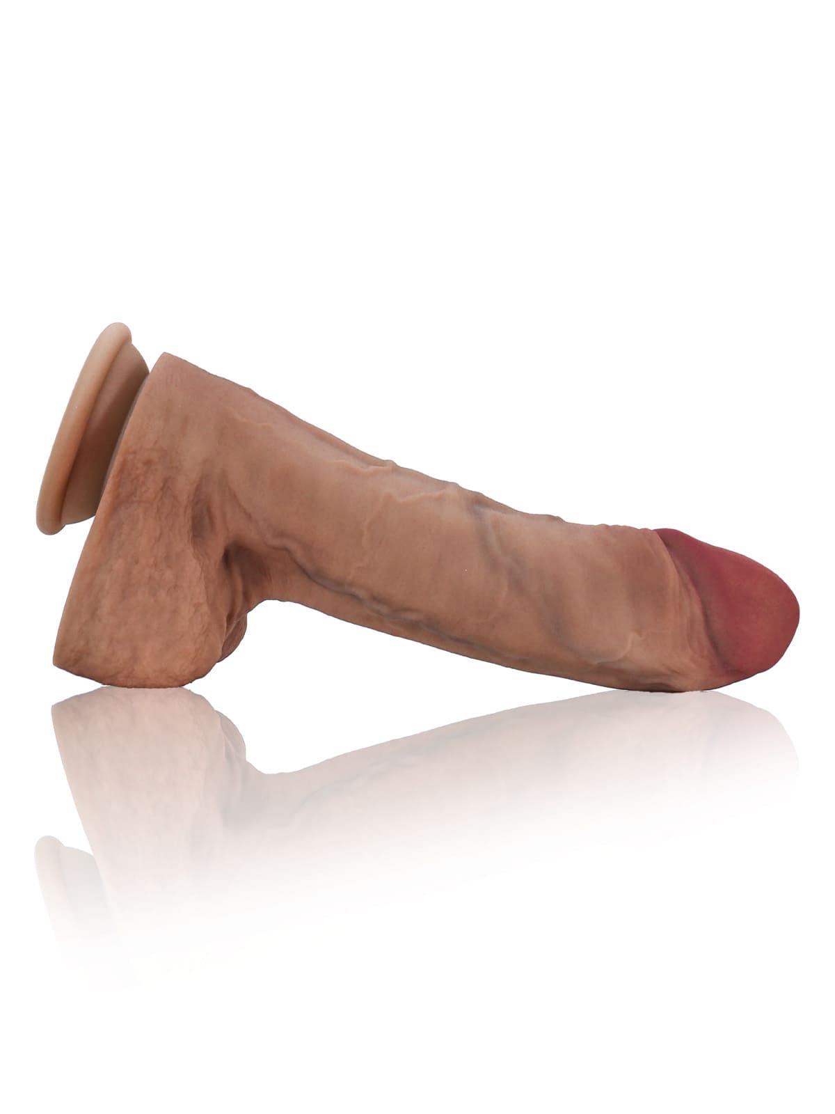Elliot 9.8" X 2.1" Brown Huge Thick Realistic Curved Dildo