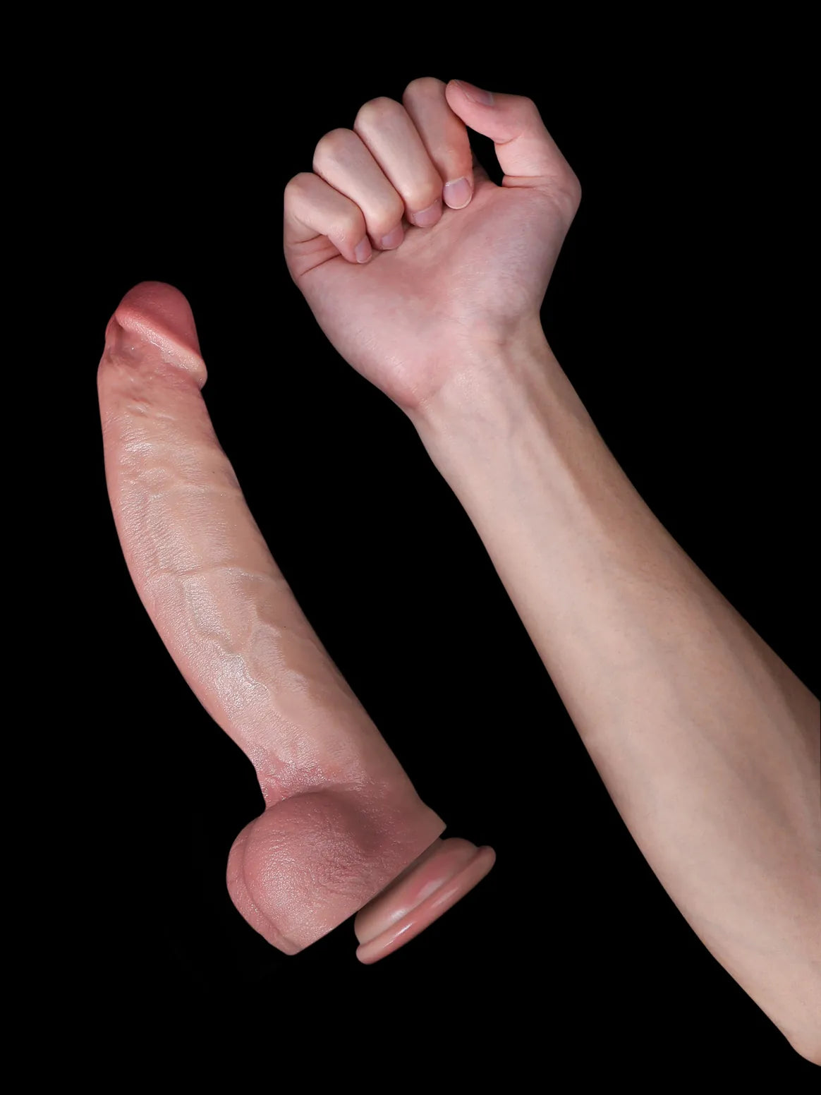 12.2" x 2.4" - Huge Dildo Soft Skin Dick With Metal Keel