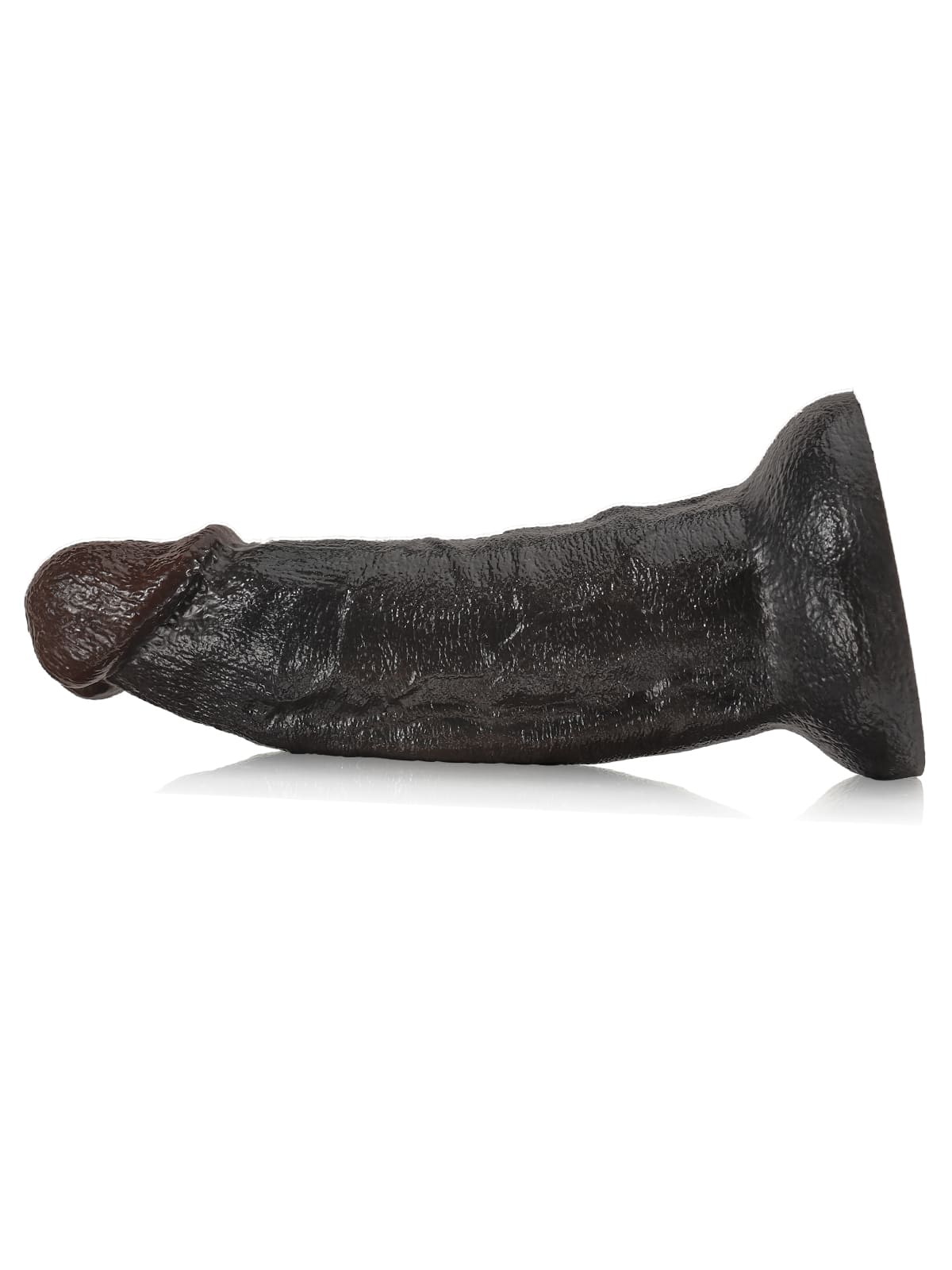 10" X 2.3" Black Curved Dildo G Spot Suction Cup Dildo No Balls (XL Size)