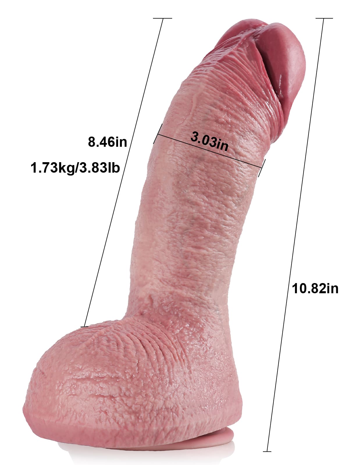 Jake 10.8" x 3" Extra Thick & Large Liquid Silicone Realistic Biggest Girth Anal Dildo
