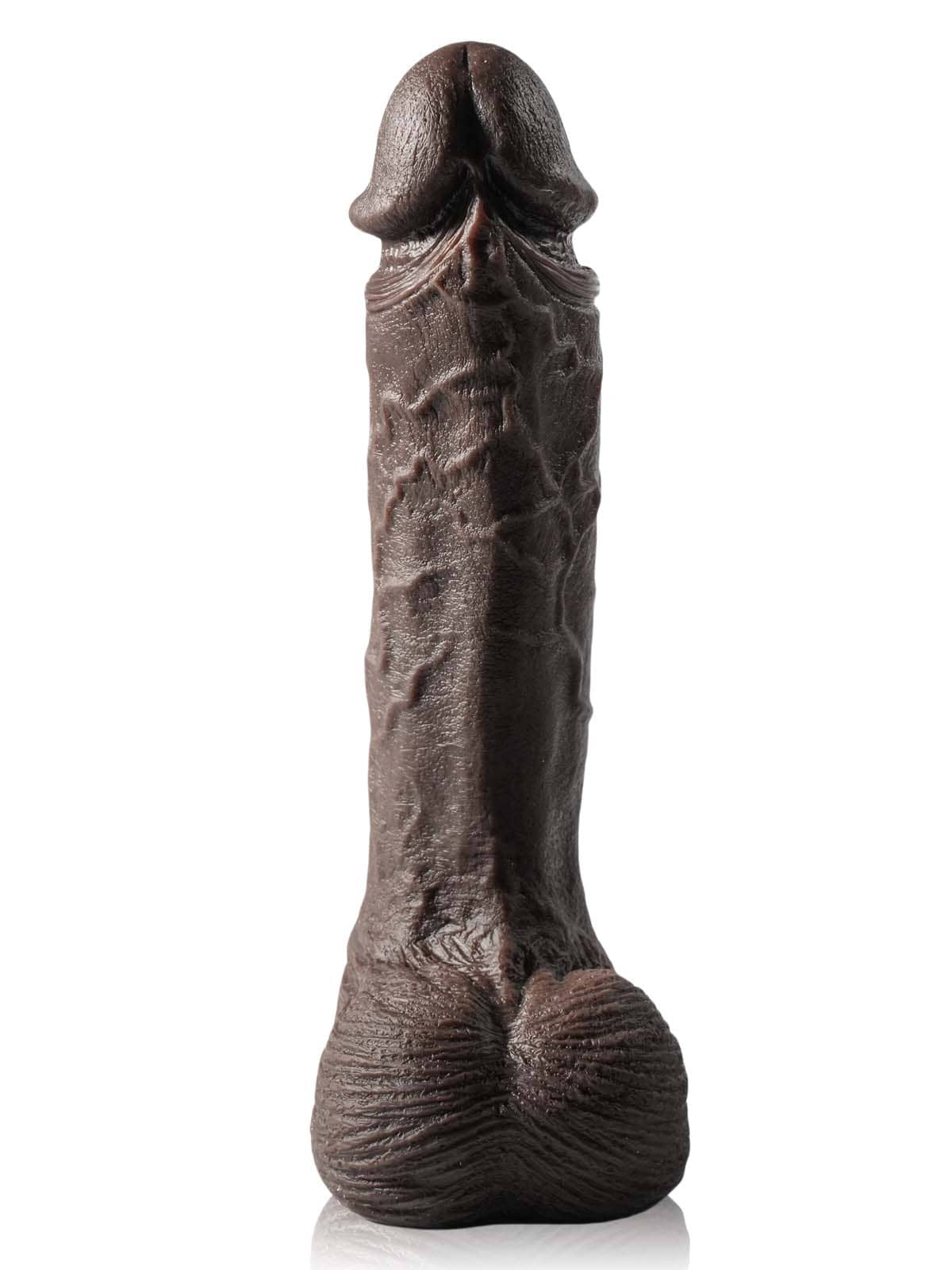 Grey 10" x 1.9" Black Big Vibrating Thrusting Dildo 7 Modes Thrusting & 3 Modes Vibrating