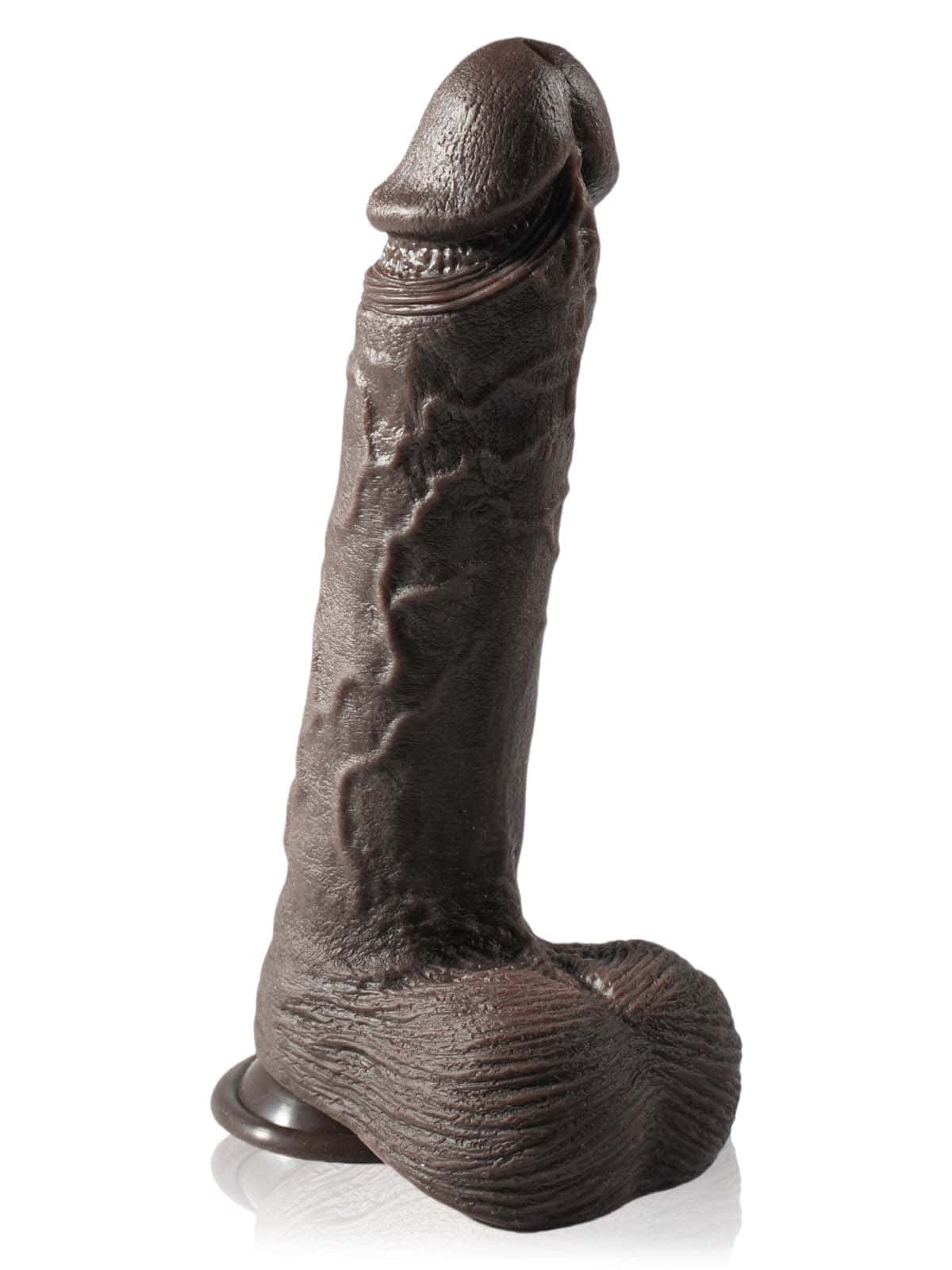 Grey 10" x 1.9" Black Big Vibrating Thrusting Dildo 7 Modes Thrusting & 3 Modes Vibrating
