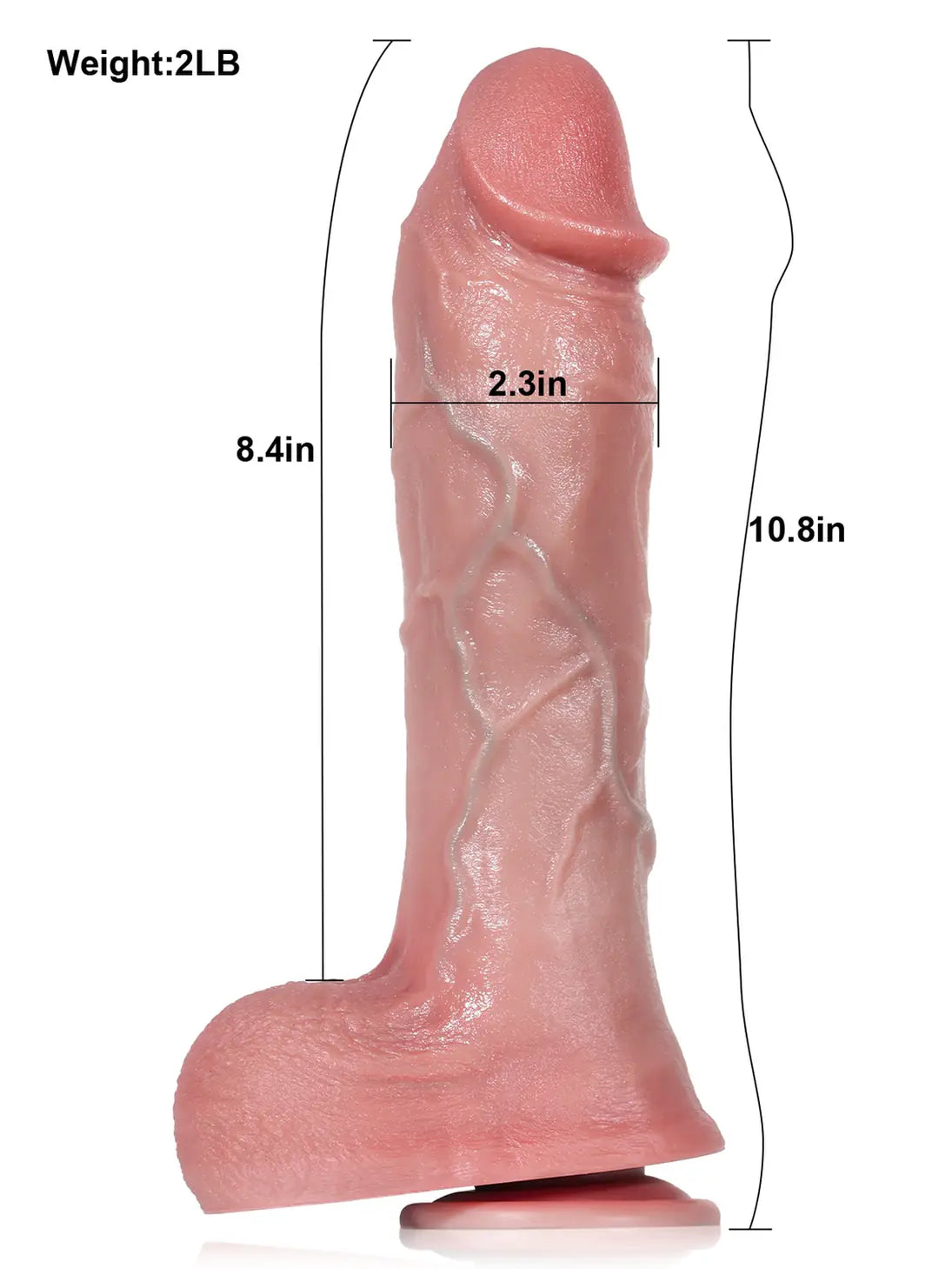Hagen | 10.8" x 2.3" Thick Thrusting Dildo with Vibration & Remote Control