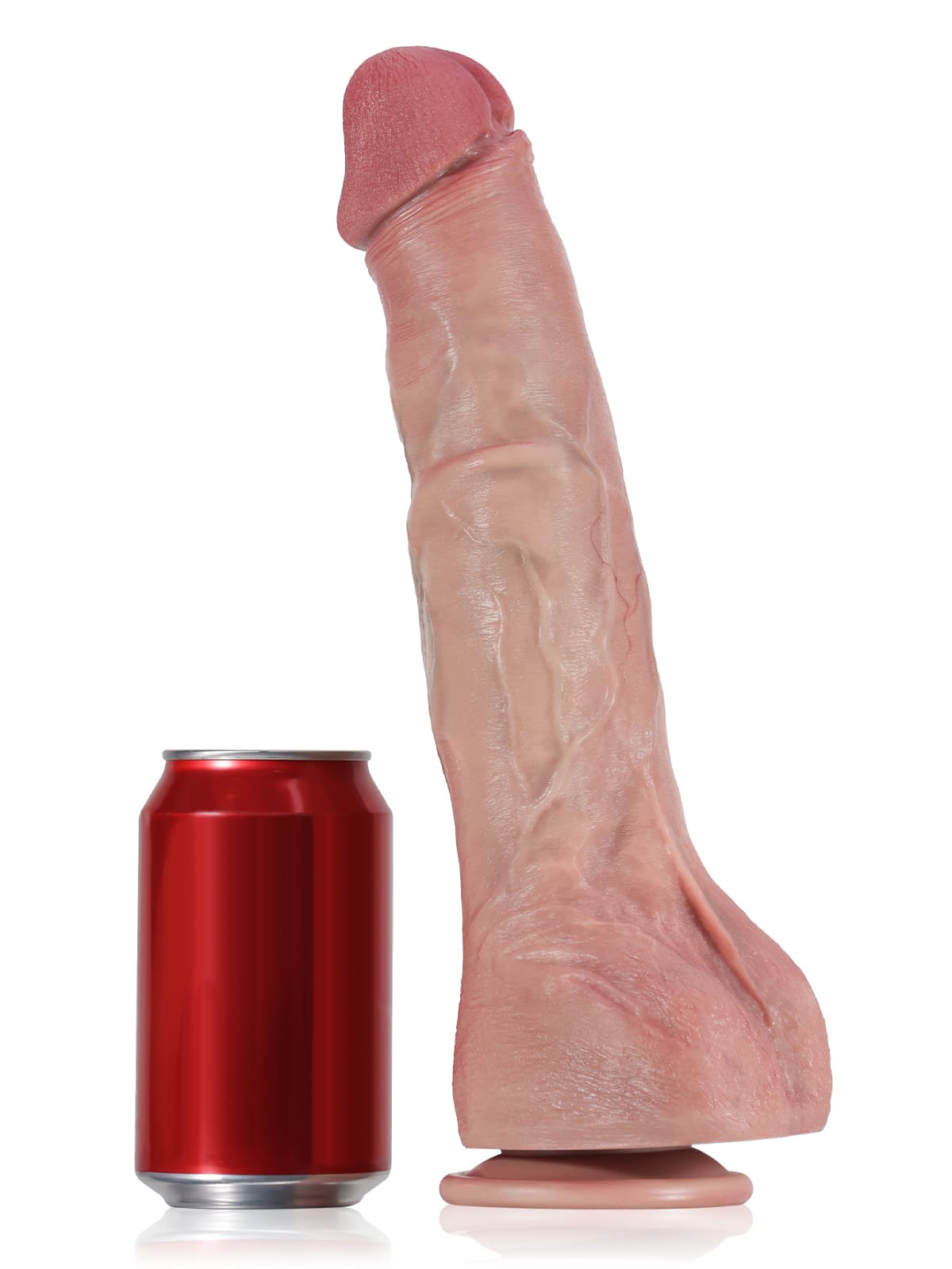 Jeff 12" x 2" Flesh Huge Anal Dildo With Metal Keel Bendable