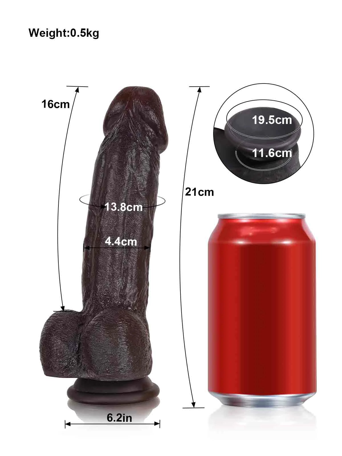 Jake | 8.3" x 1.7" - G Spot Flesh Curved Dildo With Metal Keel Bendable