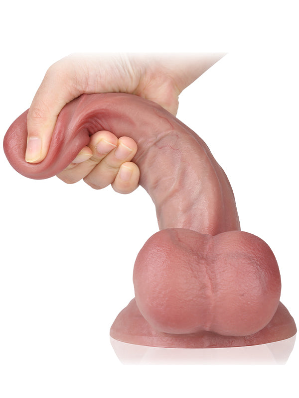John | 7.95" x 2" - Thick White Realistic Feeling Dildo With Big Balls