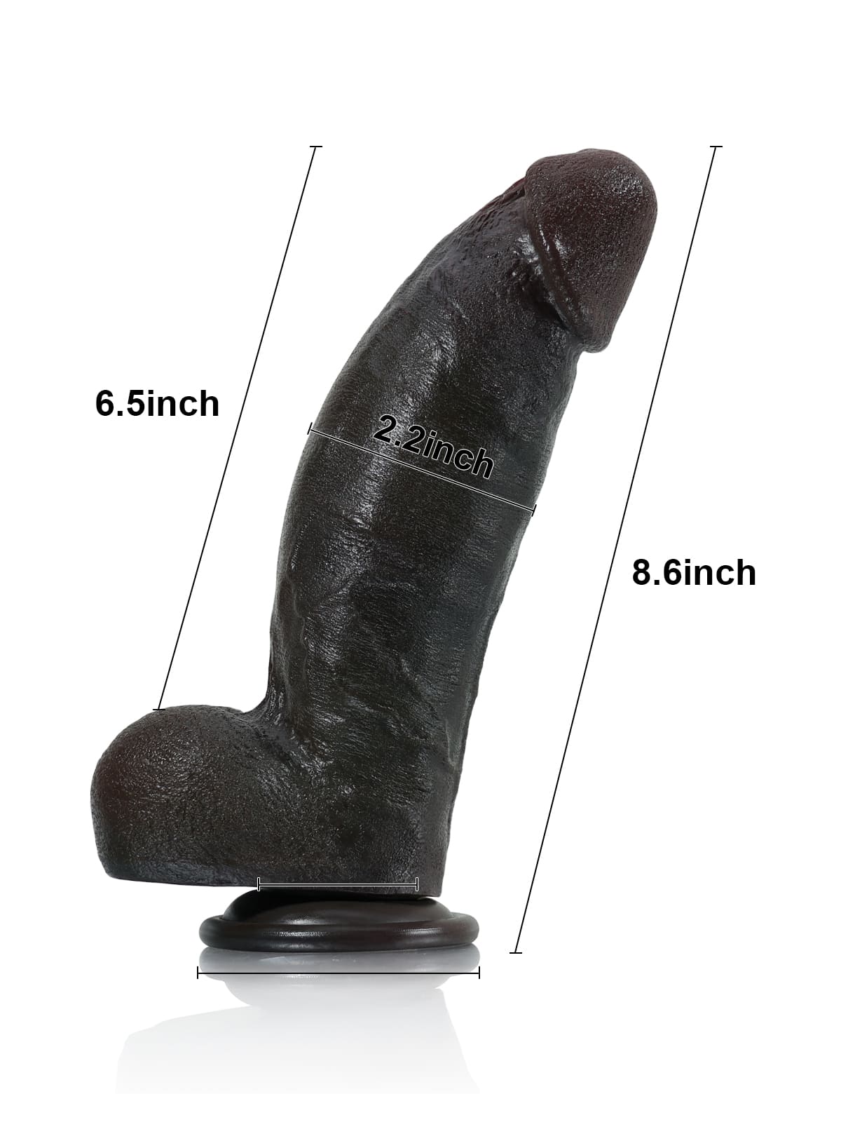 Kimi 8.6" x 2.2" Feoil Bog Réalaíoch Cosúil le Dildo Gearr Saill Tiubh