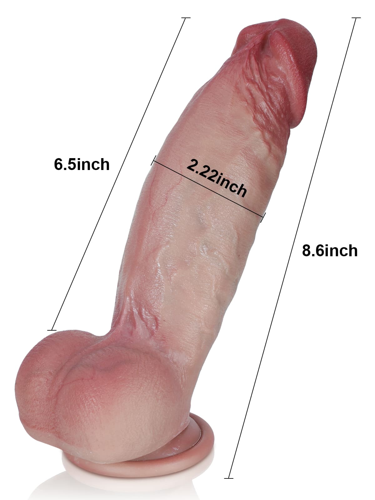 Kimi 8.6" x 2.2" Feoil Bog Réalaíoch Cosúil le Dildo Gearr Saill Tiubh