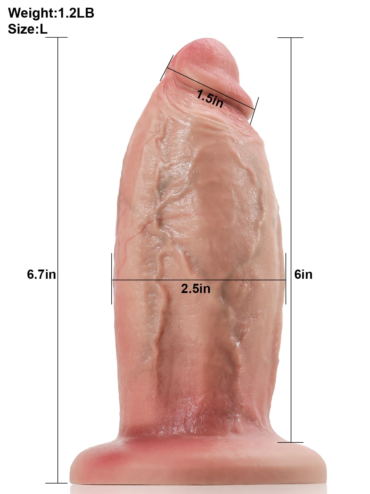 Cyclist 9.2" X 3.3" The Best Thick Huge Flesh Anal Dildo
