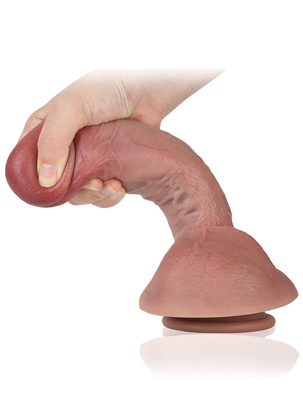 Mark 8.7" x 1.9" Big Mushroom Head Glans Dildo With Metal Keel