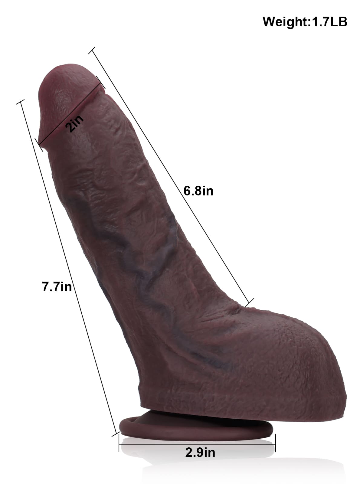 Morris 7.7" X 2" A "big" Win Black Dildo - Misses loves it!