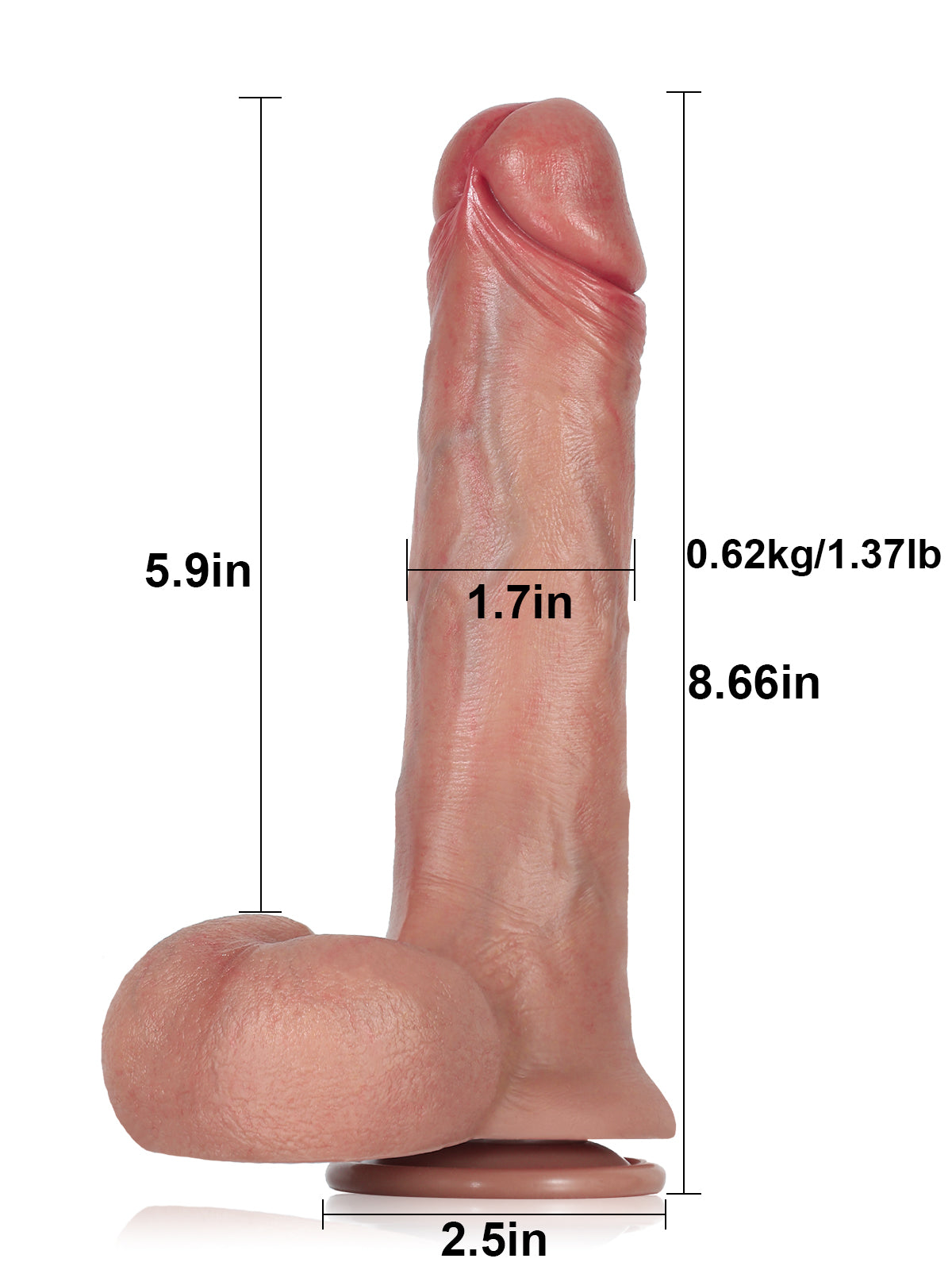 Oliver 8.6" x 1.7" Realistic Pulsating Fast Thrusting Dildo