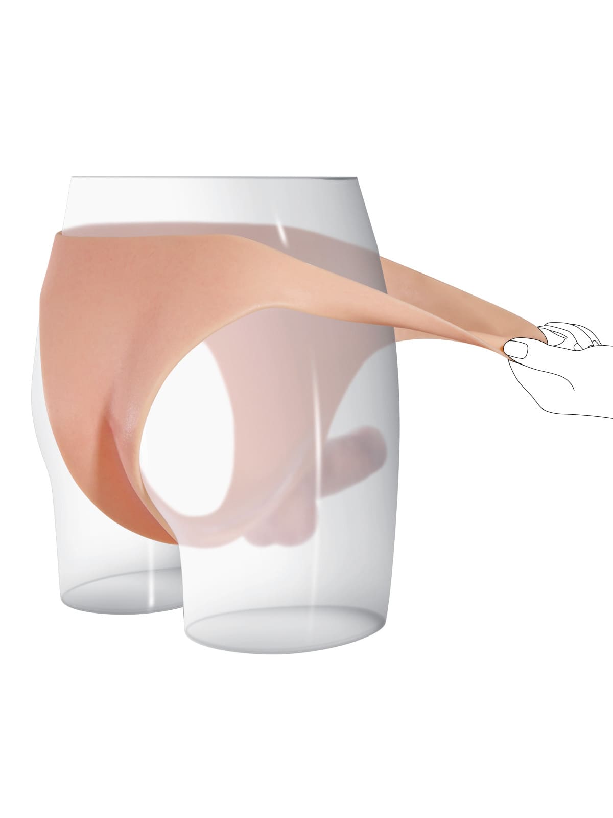 6" x 1.7" Realistic Life Like Soft Cyber Skin Strap On Dildo