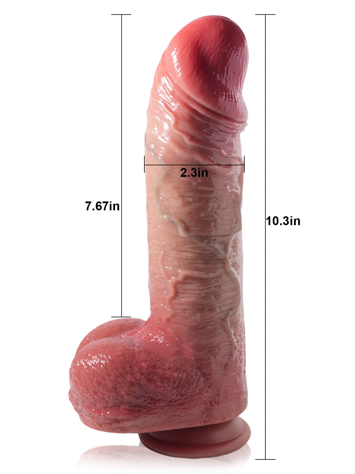 Patrick 10" x 2.3" Thick Vibrating Thrusting Dildo 7 Modes Thrusting & 3 Modes Vibrating