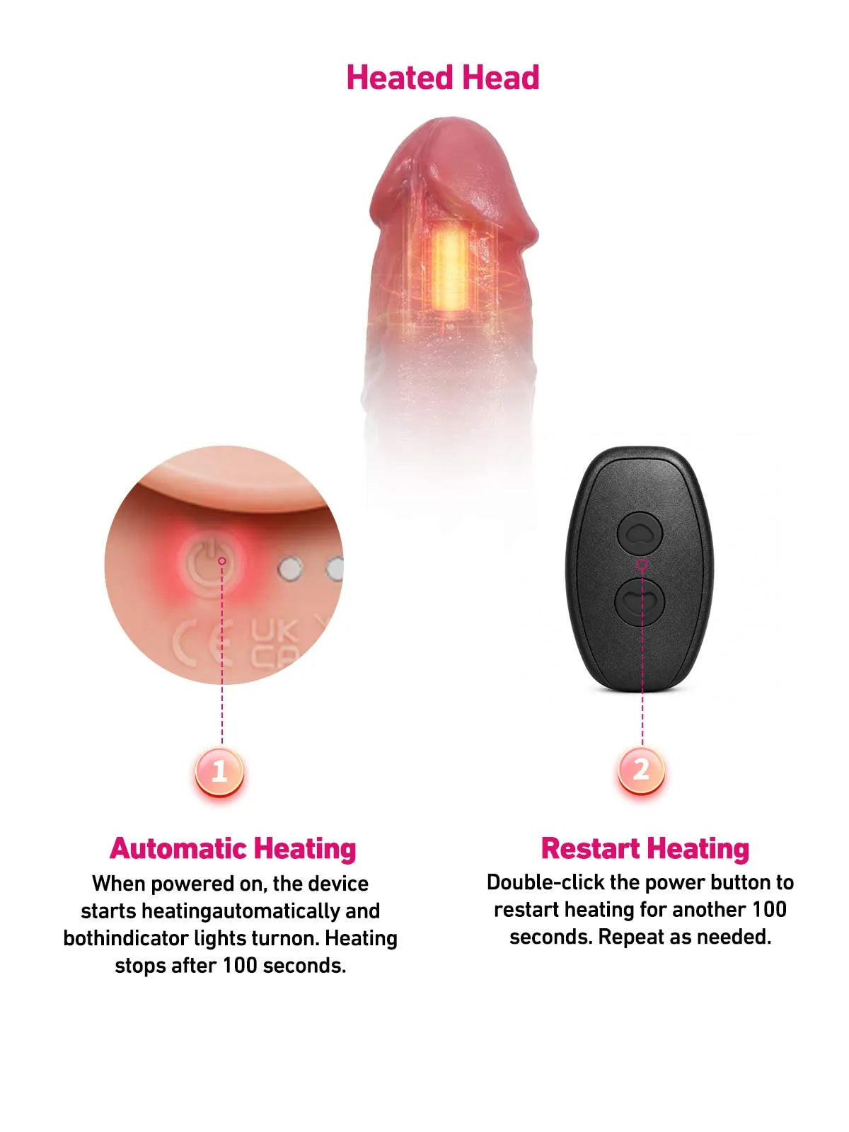 Victor | 8.8" x 1.8" Thrusting Vibrating Heating Realistic Dildo with Big Mushroom Head
