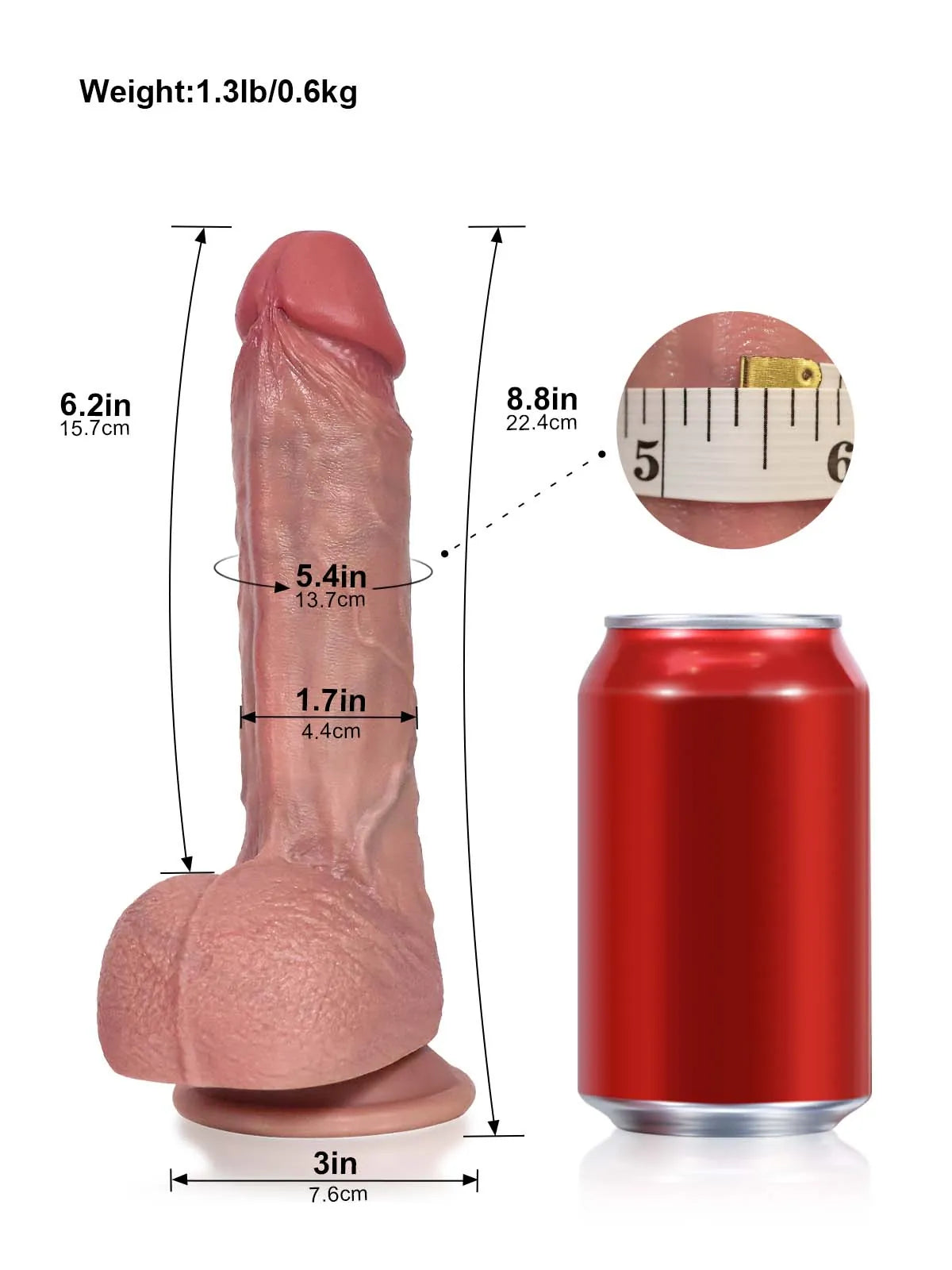 Victor | 8.8" x 1.8" Thrusting Vibrating Heating Realistic Dildo with Big Mushroom Head