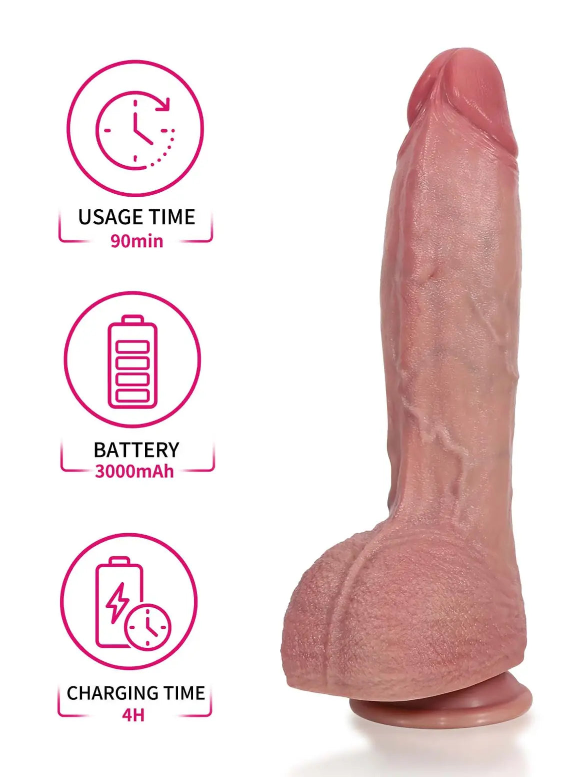 Vincent | 11" x 2.2" Hands-Free Realistic Thrusting Dildo with Ring Remote and Vibration