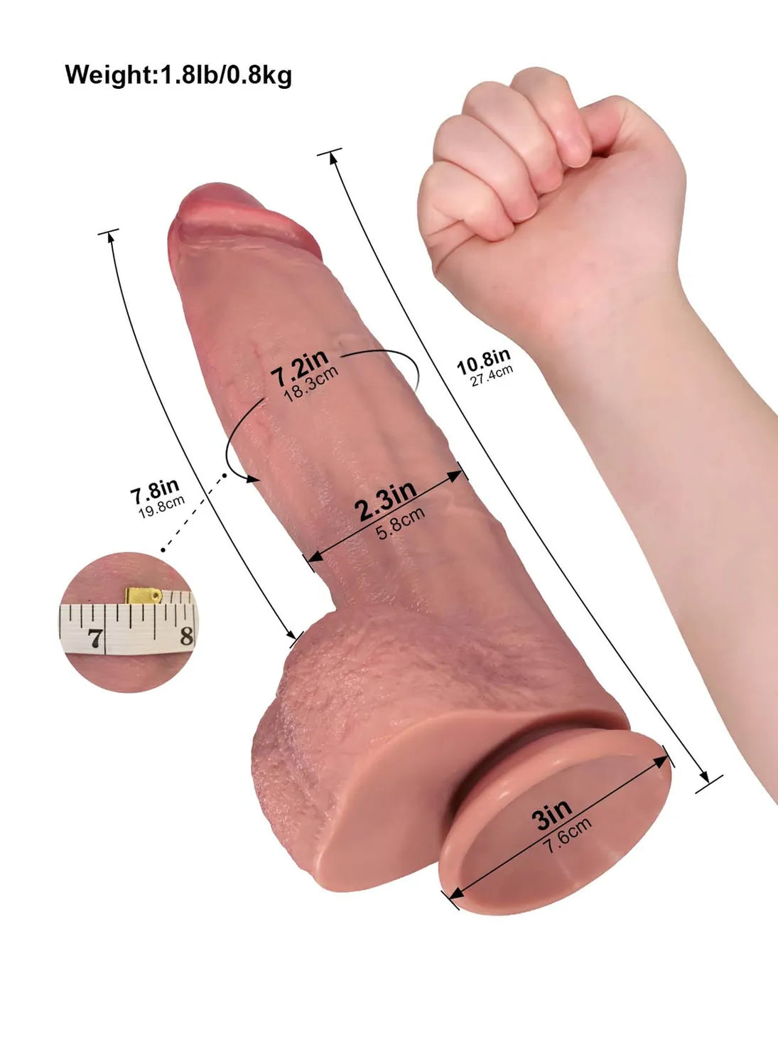 Henry | 10.8 " x 2.3 " - Lifelike Dildo with Flexible Shaft and Veins