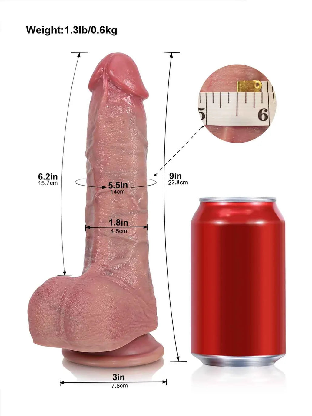 Axel | 9" x 1.8" Ultra Realistic Thrusting Vibrating Heating Dildo with Raised Veins