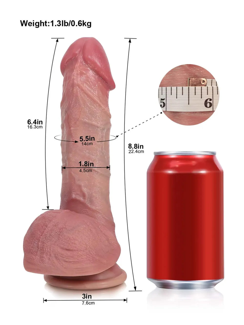 Vincenzo | 8.8" x 1.8" - Thrusting Vibrating Heating Dildo, Ultra Realistic Real Feel