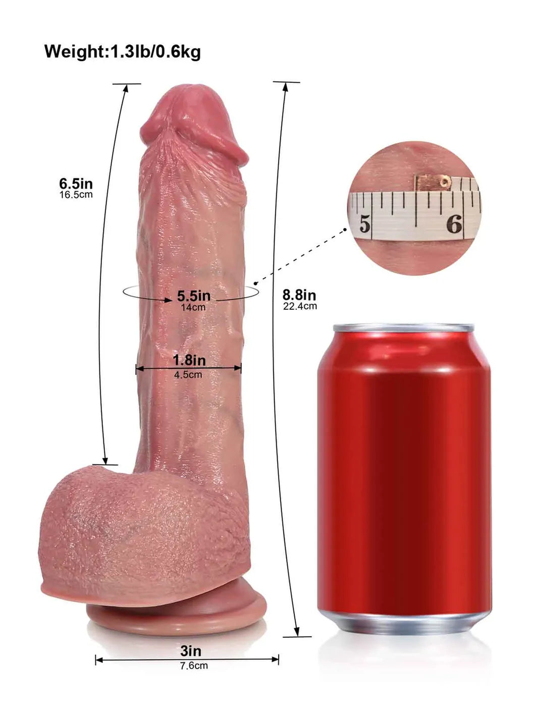 Leon | 8.8" x 1.8" Soft Thrusting Realistic Dildo with Heating and Vibration