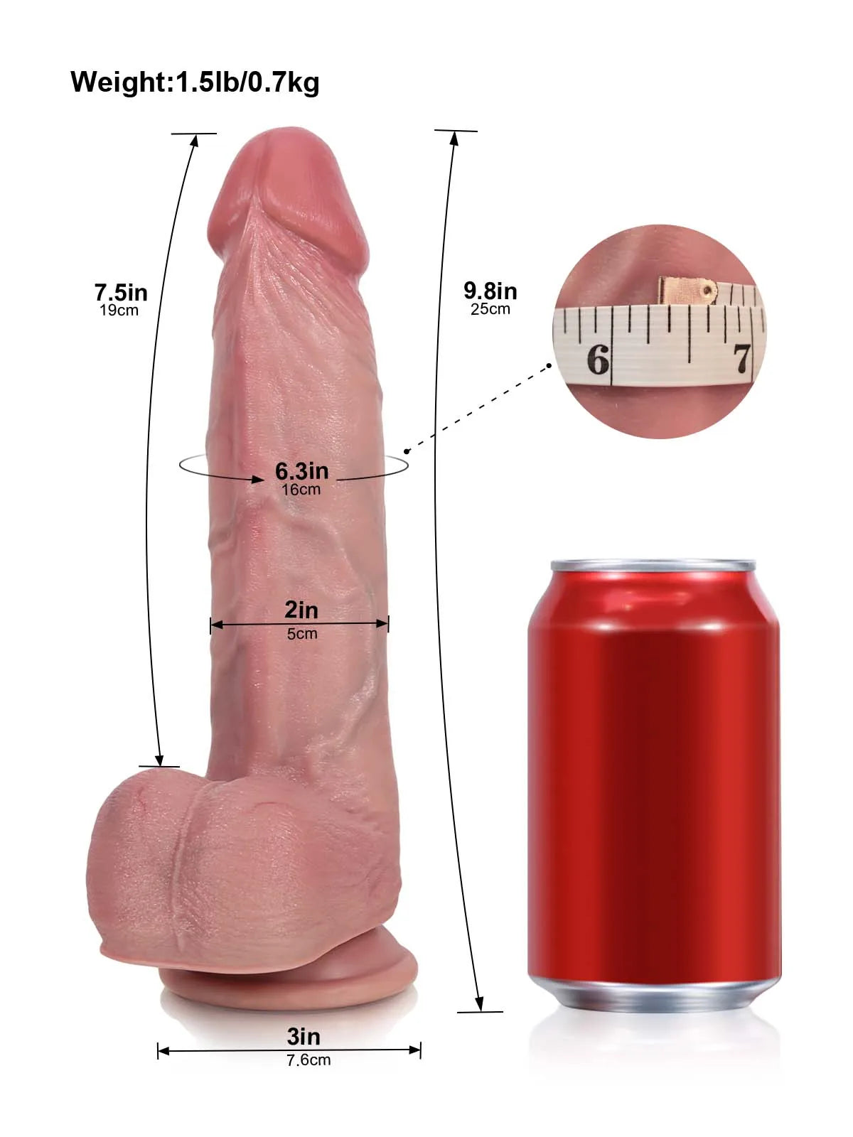 Marco | 9.8" x 2" Waterproof Thrusting Vibrating Realistic Dildo with Ring Remote
