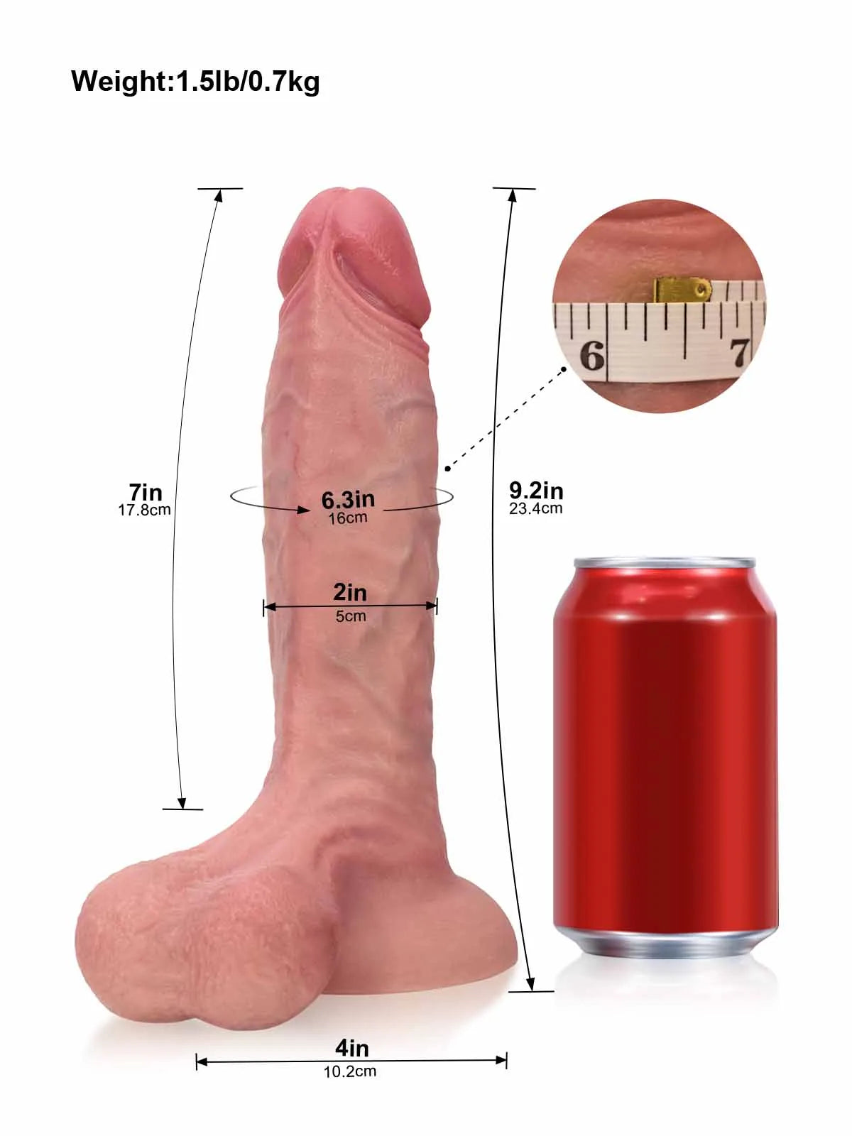 Logan | 9.2" x 2" - Realistic Soft Dildo With Swinging Balls