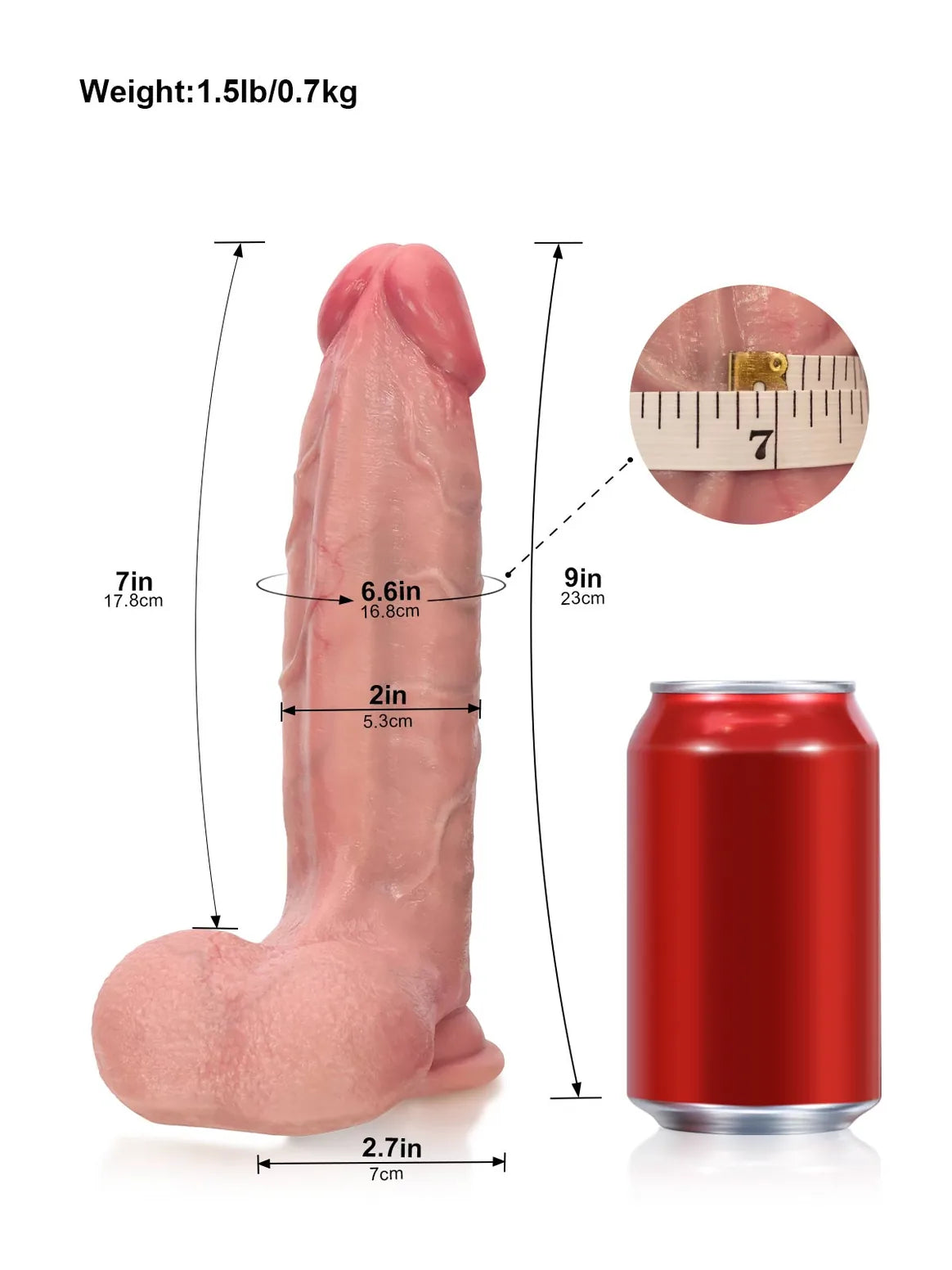 Blake | 9" x 2" - Realistic Soft Dildo
