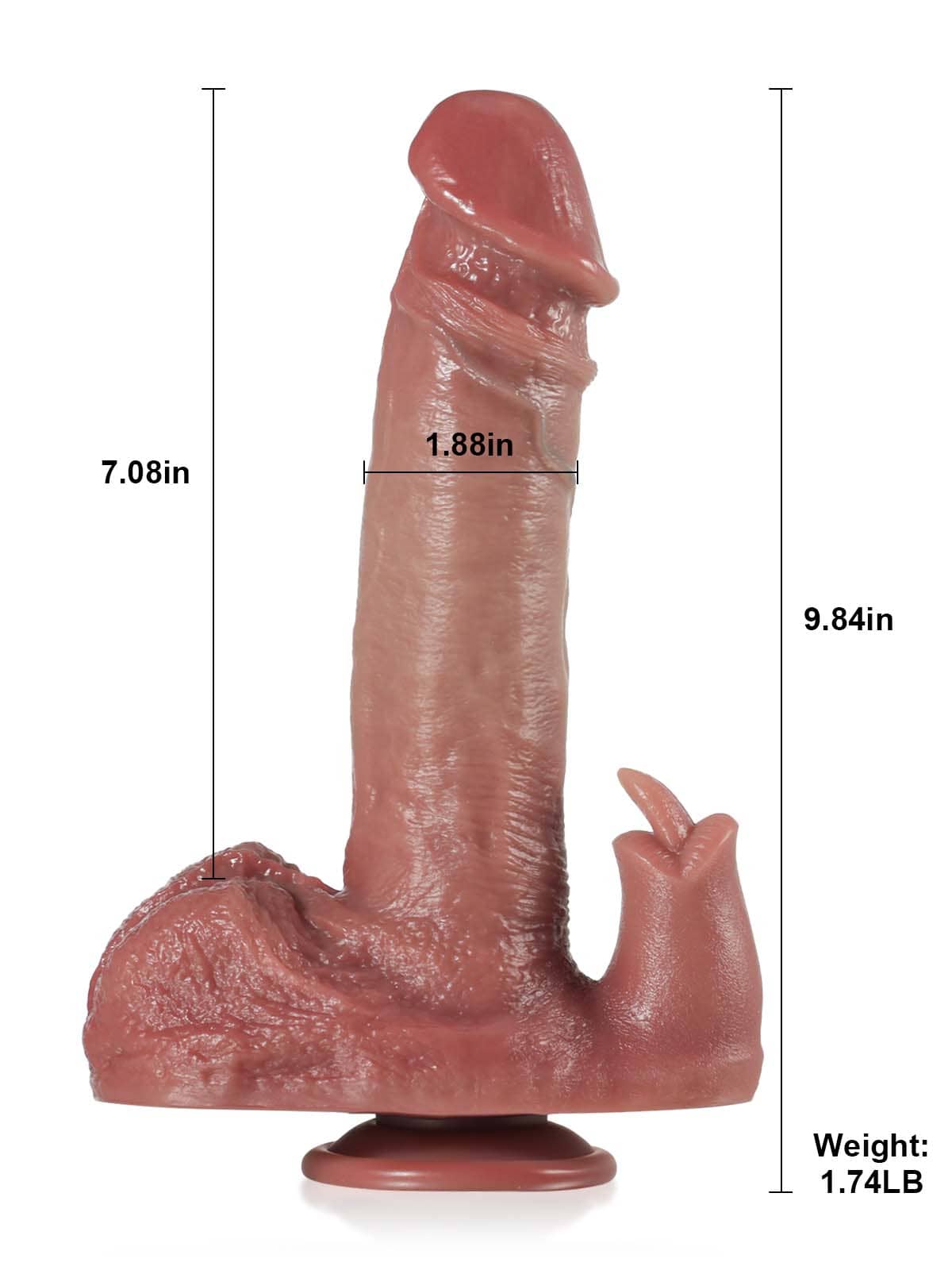 9.8" x 1.8" Rabbit G Spot 10 Modes Vibrating & Thrusting Dildo
