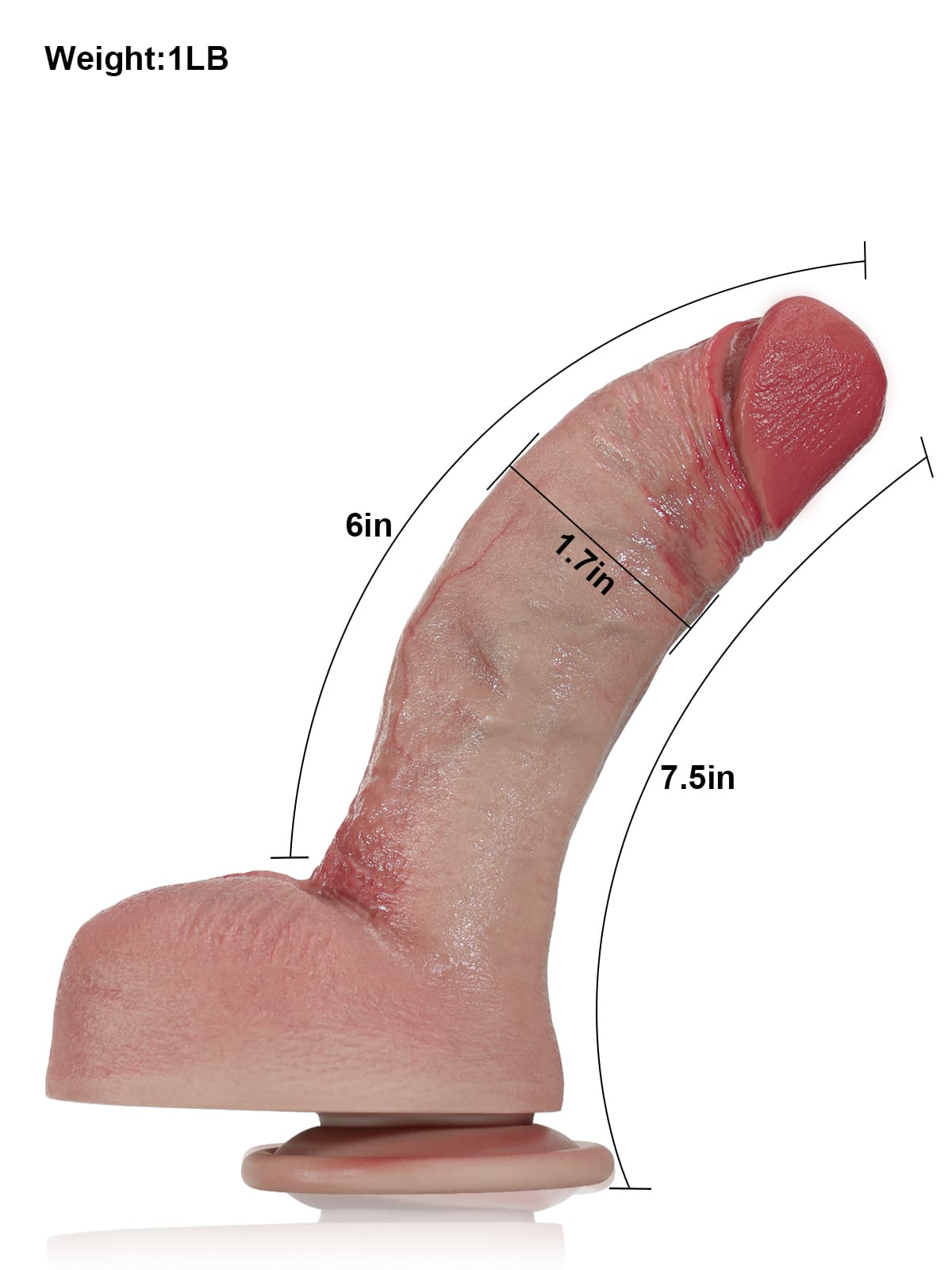 Consolador realista Rockwell de 30 x 6,6 cm, tamaño XL, grueso y grande, con quilla de metal