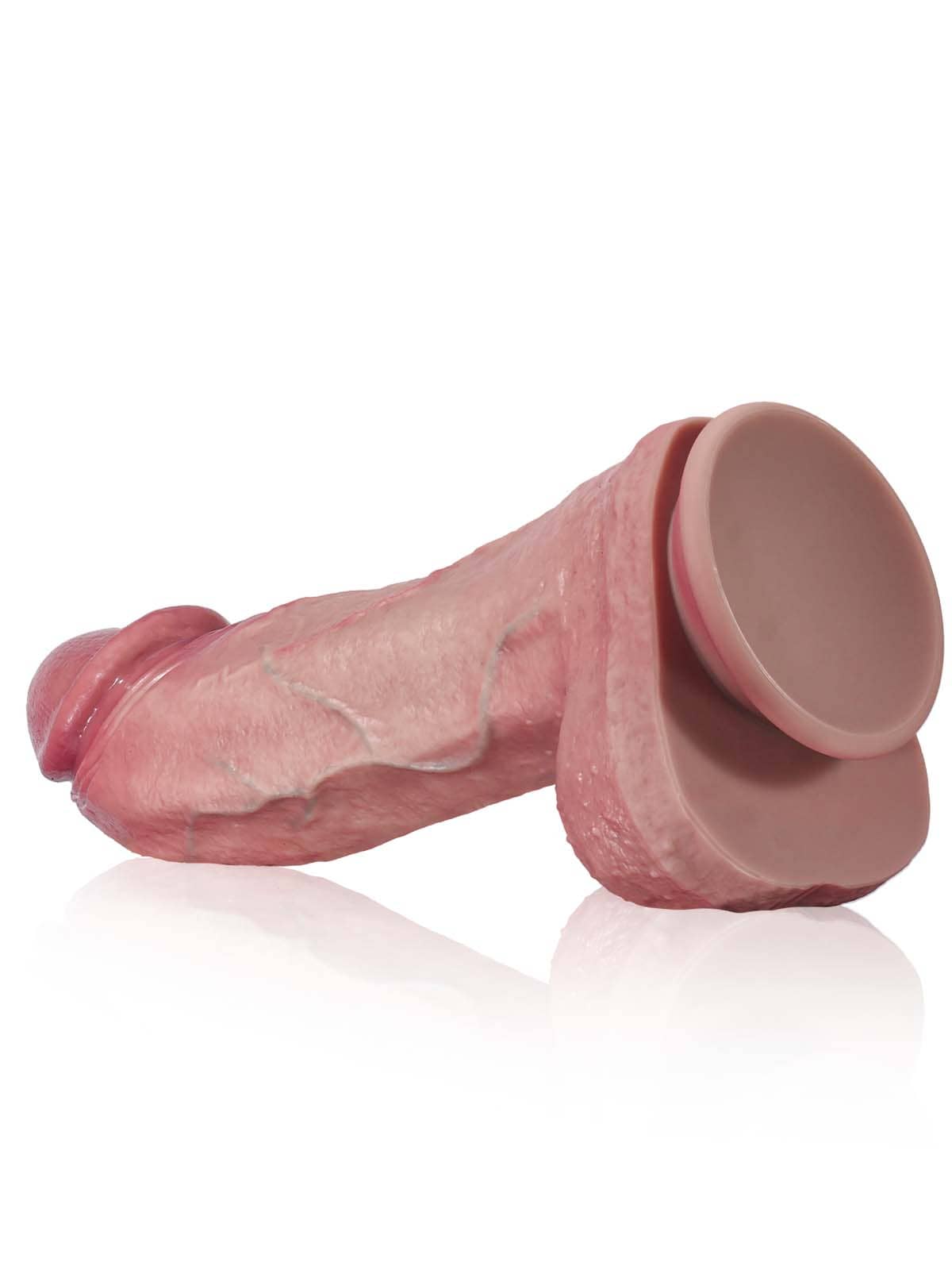 11" x 2.3" Flesh Ultra Lifelike Meaty Liquid Silicone G Spot Thick Real Dildo