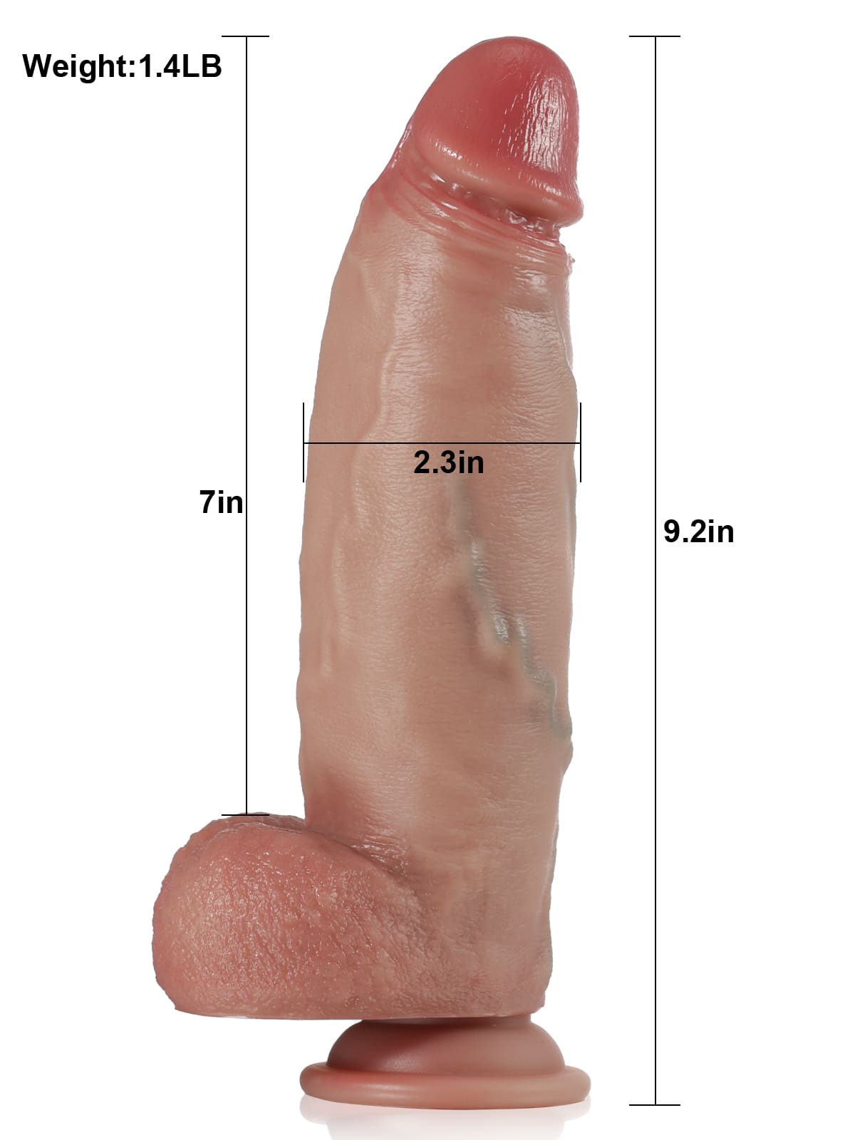 Ross 9.2" * 2.3" Thick Thrusting Pulsating Vibrating Heating Dildo