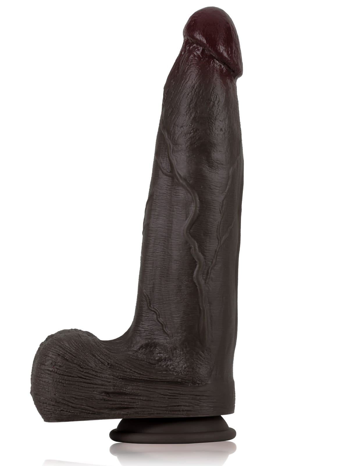 12" X 2.8" Dual Density Silicone Huge & Thick Realistic Black Dildo