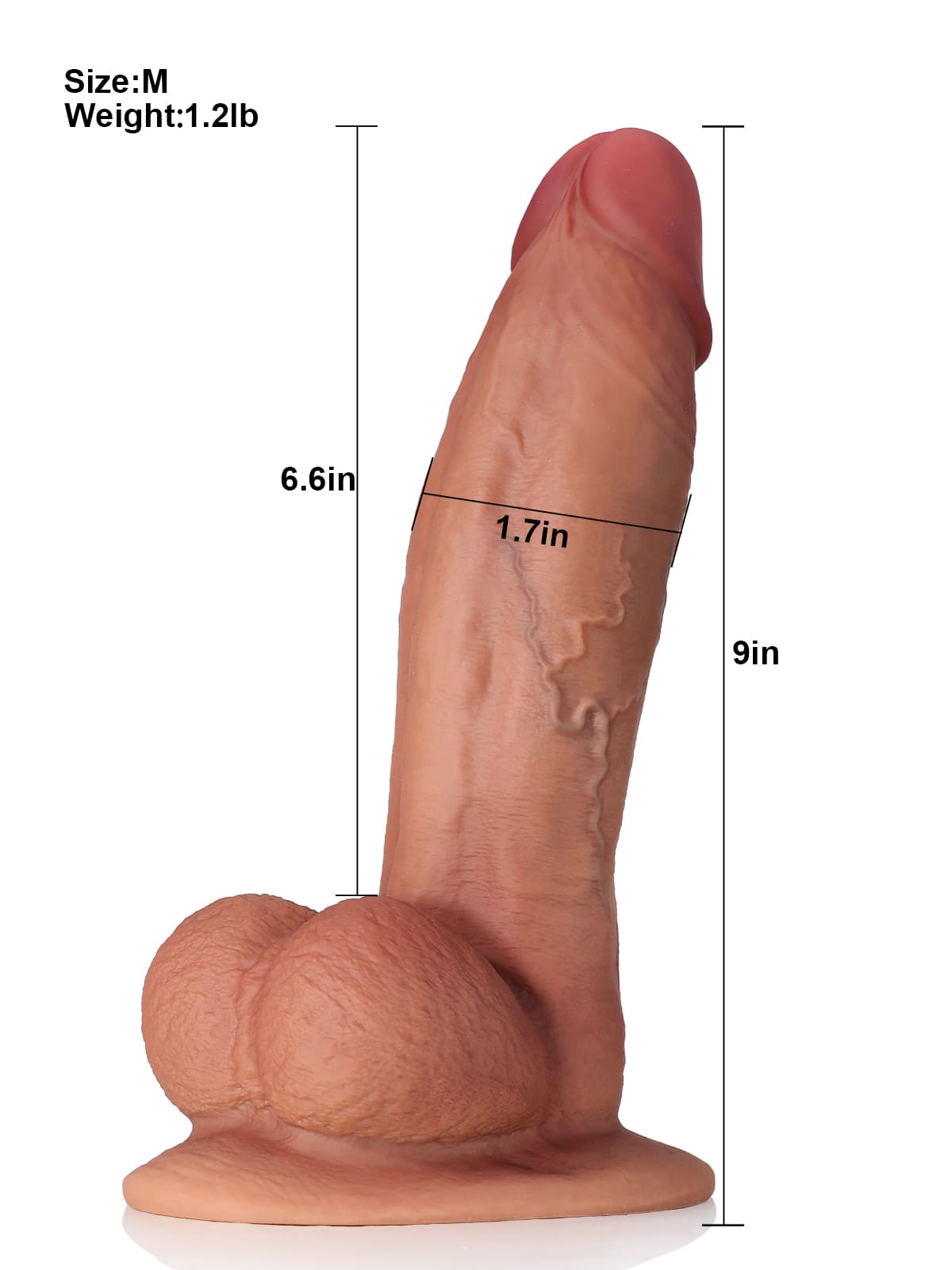 Big Boy 9" & 11" & 12" Realistic Curved Brown Dildo with Veins & Balls