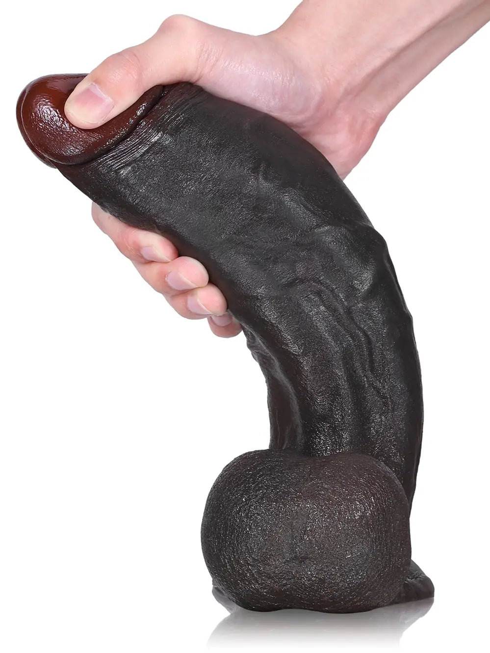 Dragon | 10" x 2.8" Extra Thick Black Dildo With Swinging Balls & Vac U Lock Suction Cup XL
