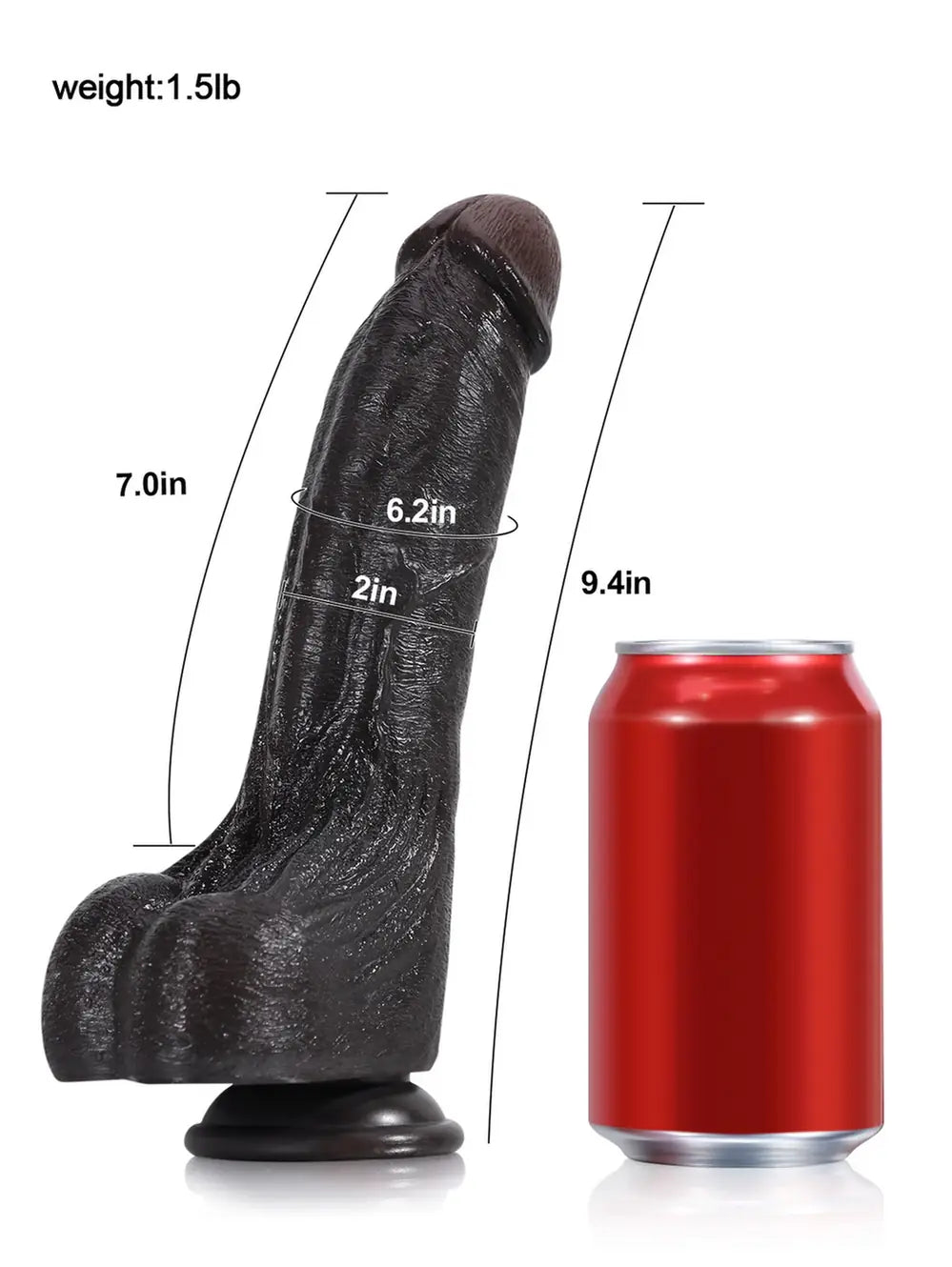 Cameron | 9.5" x 2" - Black Ultra Realistic Real Feel Dildo